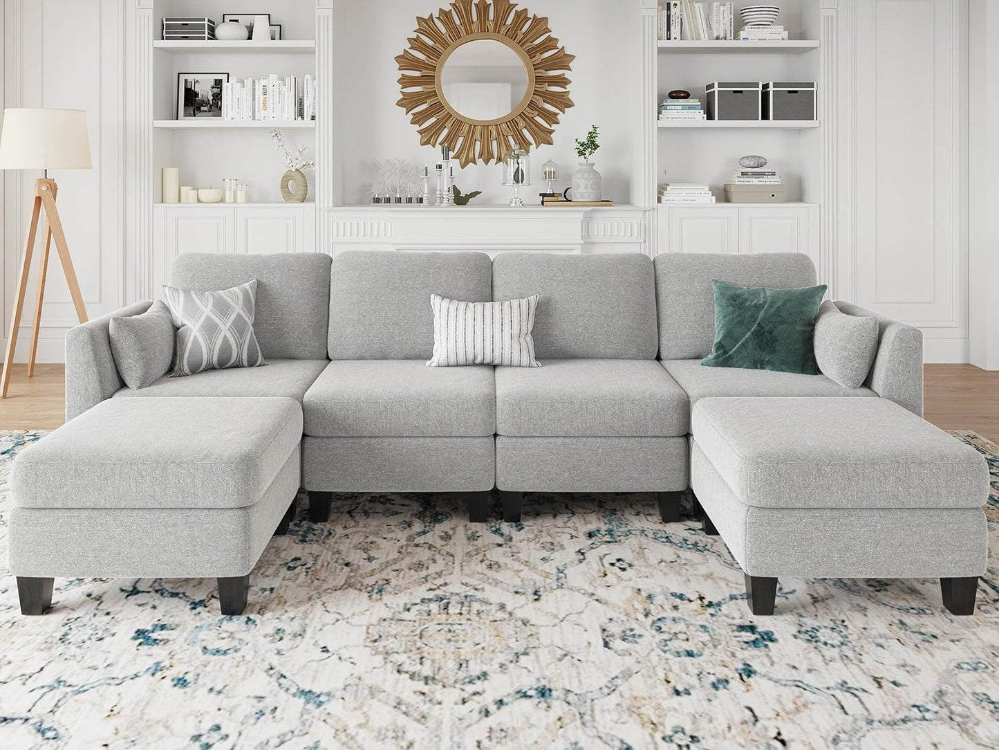 Huatean HomeModular Sectional Sofa, Convertible U Shaped Sofa Couch with High Density Memory Foam