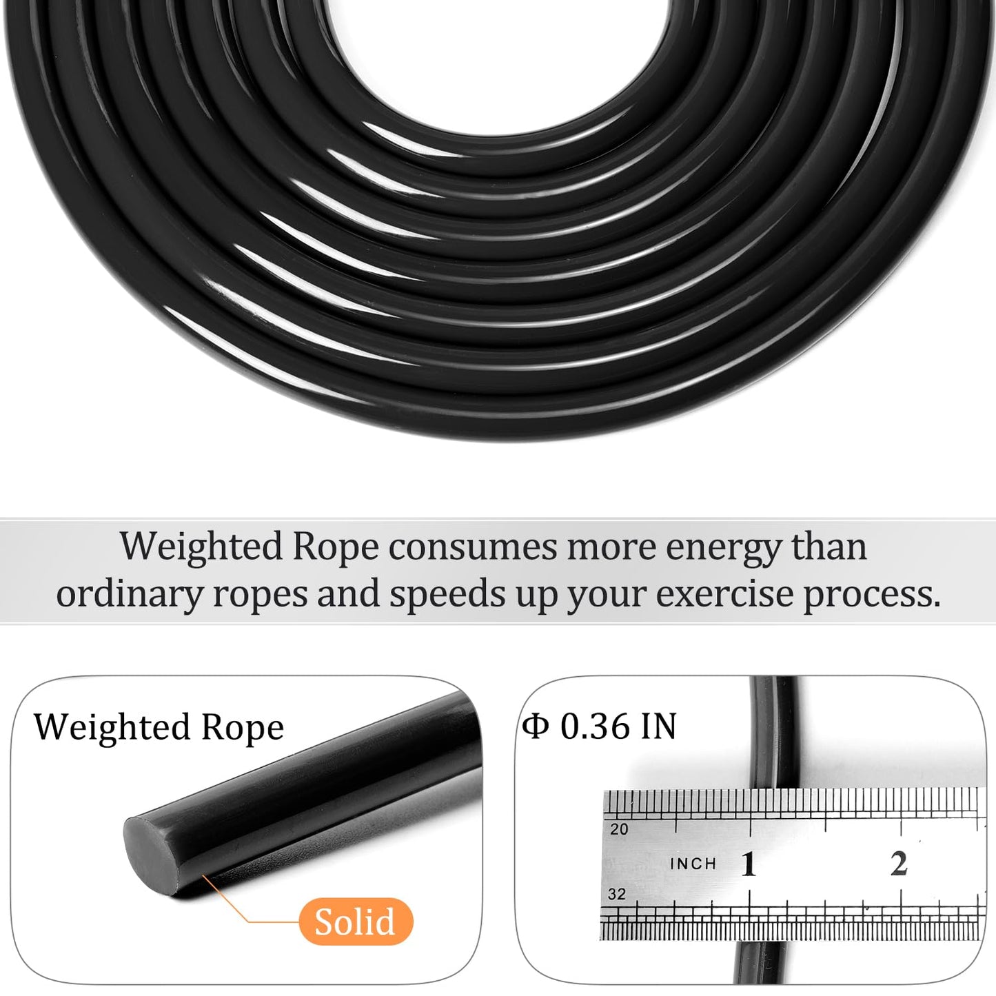 Mangodan 1LB Weighted Jump Ropes for fitness Women Men, Tangle-Free Ball Bearing Rapid Speed Skipping Jump R