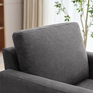 Mid-Century Accent Chair,Modern Linen Fabric Armchair for Living Room