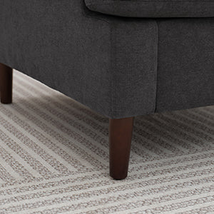 Mid-Century Accent Chair,Modern Linen Fabric Armchair for Living Room