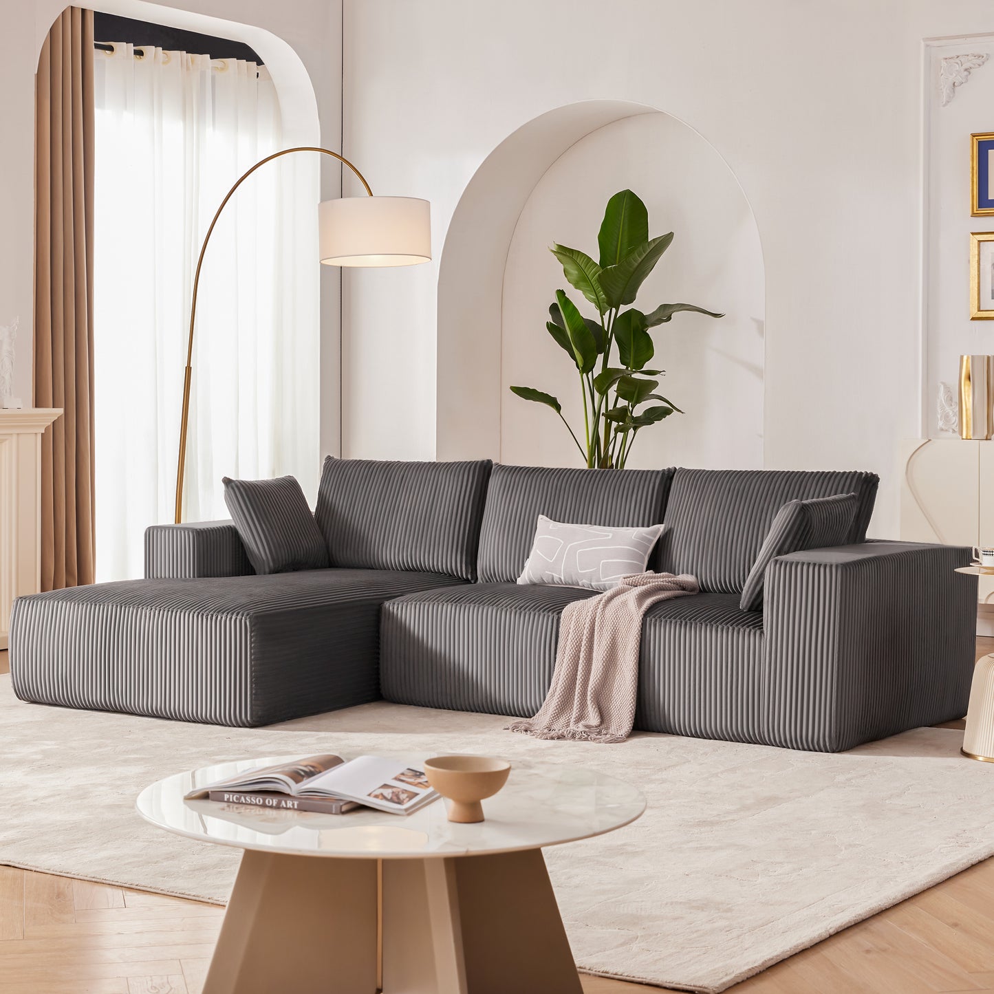 Huatean Home108” Modular Sectional Sofa, Cloud Sectional Couch with Deep Seat