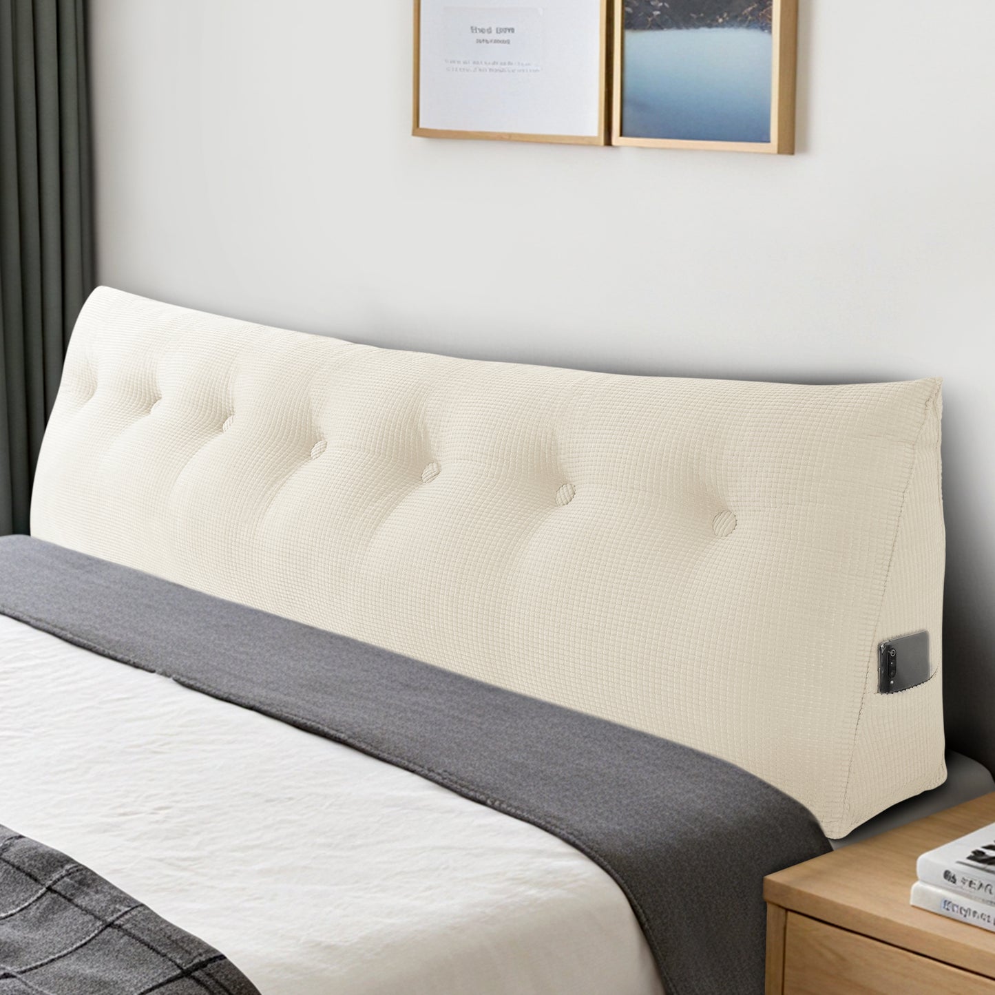 Reading Backboard Pillows, Large Dorm Daybed Bolster Pillows for Back Support with Removable Cover