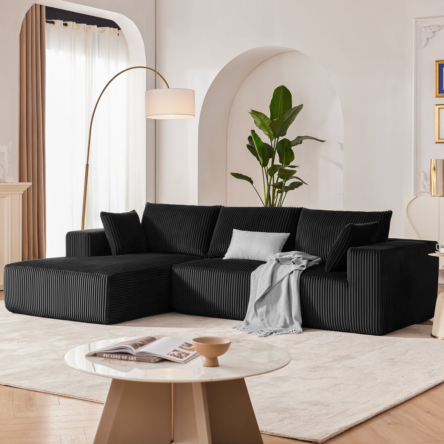 Huatean Home108” Modular Sectional Sofa, Cloud Sectional Couch with Deep Seat