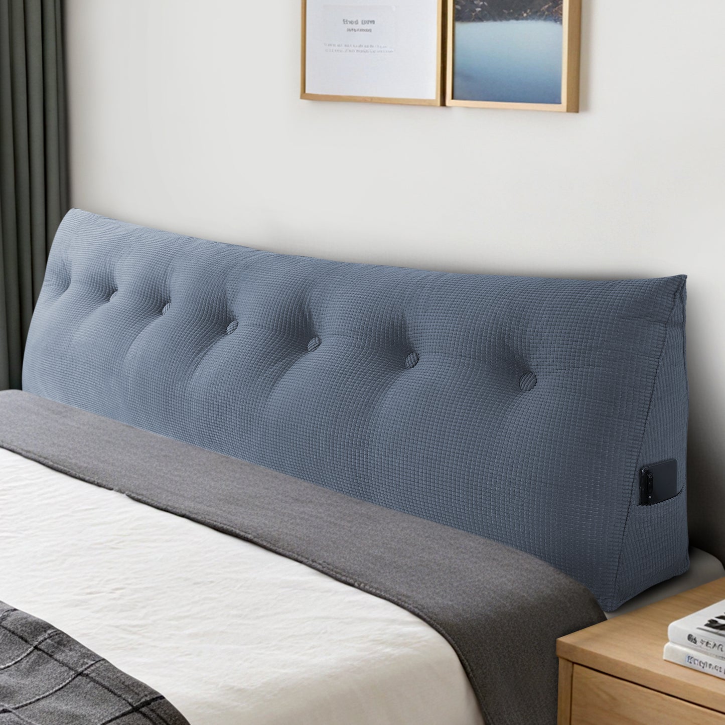 Reading Backboard Pillows, Large Dorm Daybed Bolster Pillows for Back Support with Removable Cover