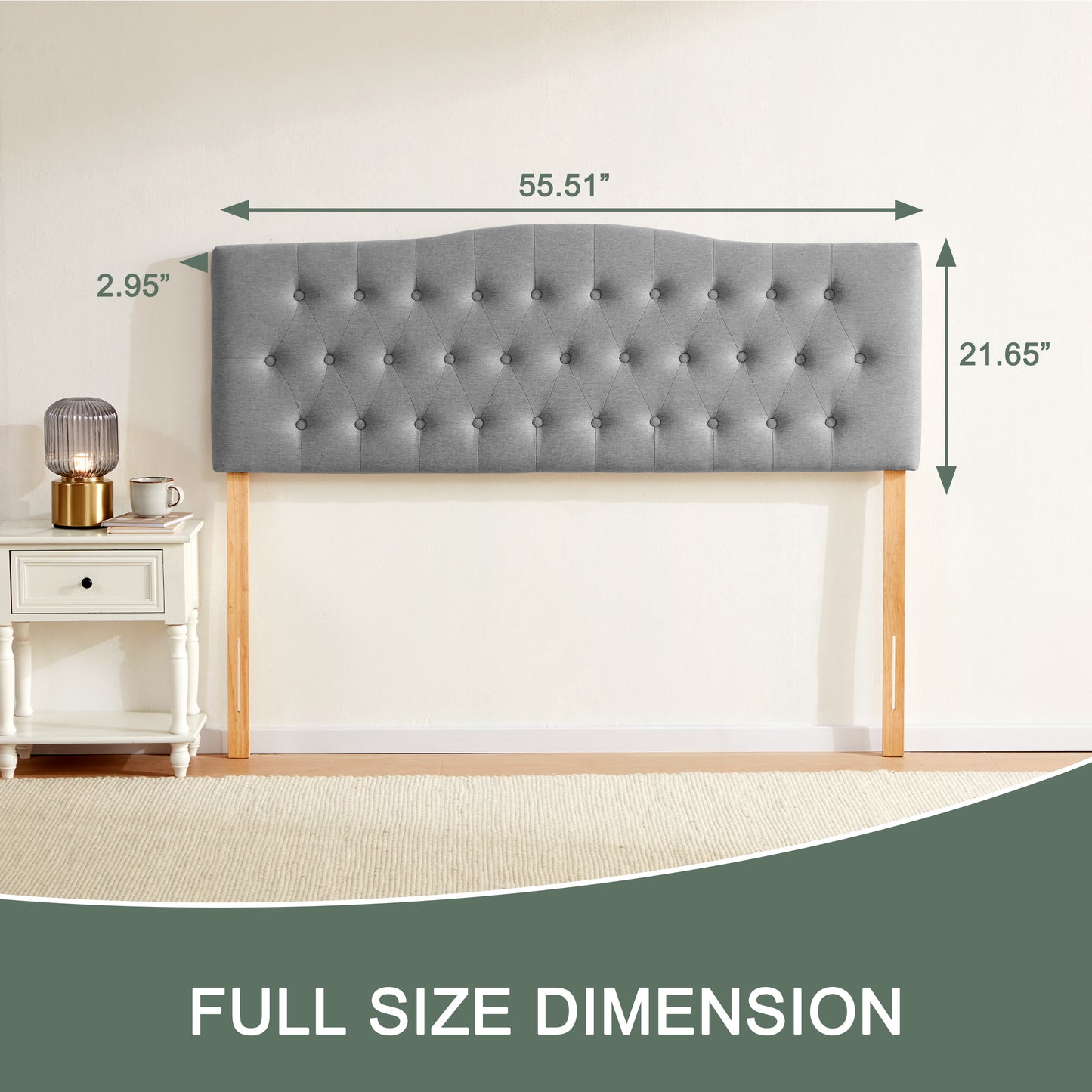 Huatean HomeTufted Upholstered Headboard，Tufted Upholstered Headboardheadboard, Fabric Headboard Adjustable Height from 37” to 51”