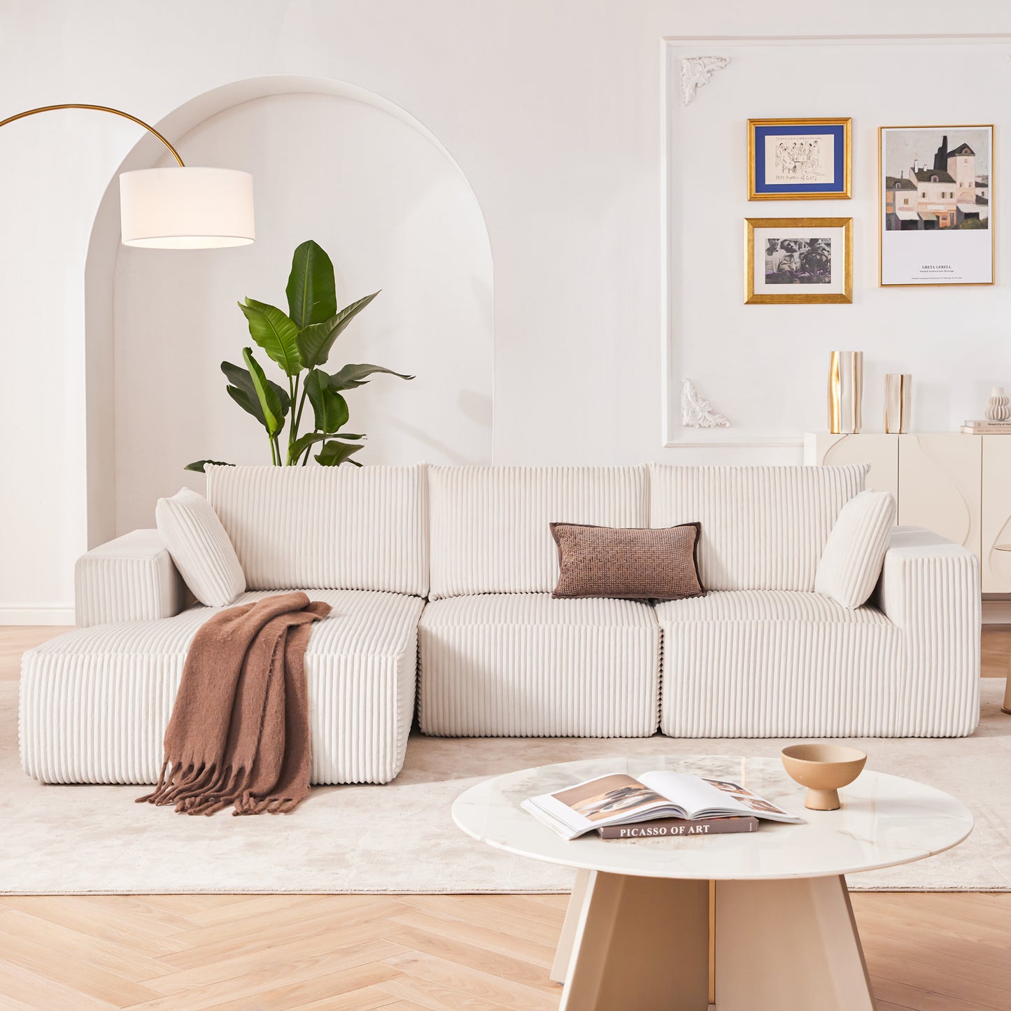 Huatean Home108” Modular Sectional Sofa, Cloud Sectional Couch with Deep Seat