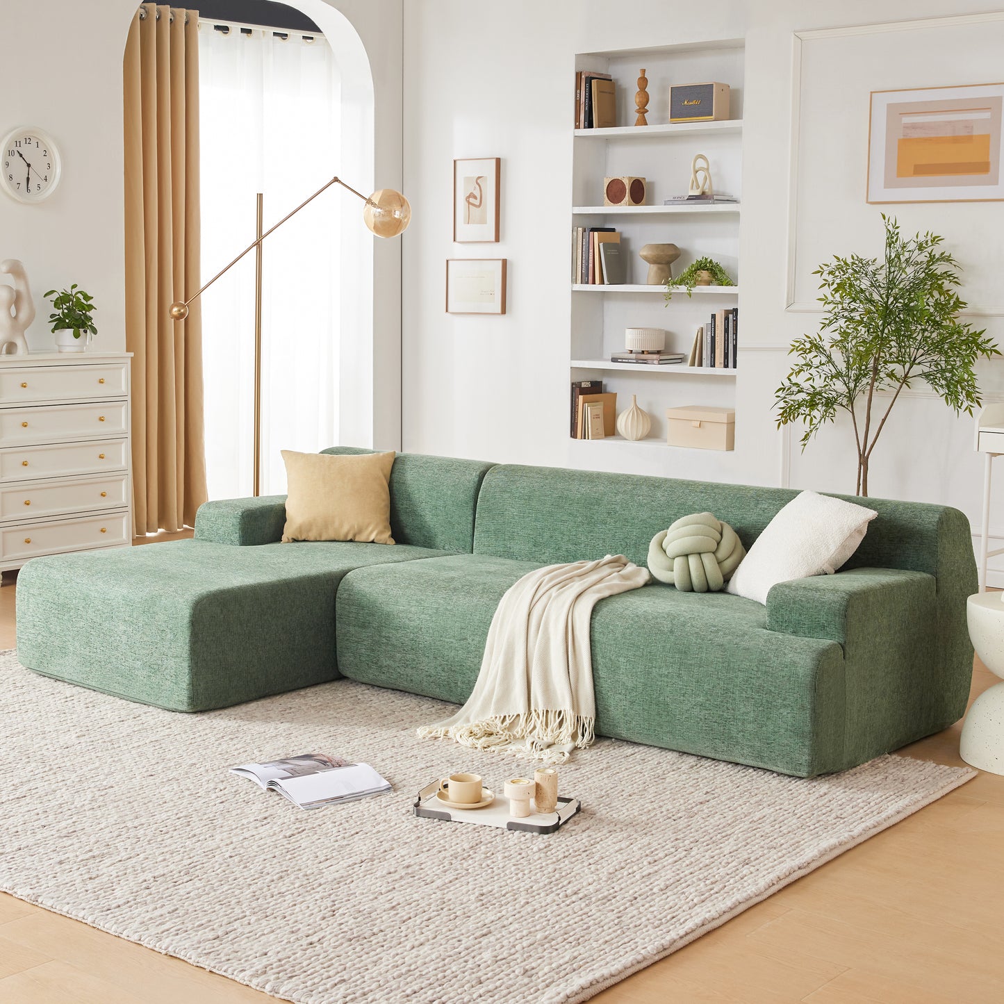 Modular Sectional Sofa, Boneless Couch Sponge Sofa for Living Room, High Density Sponges Cloud Couch