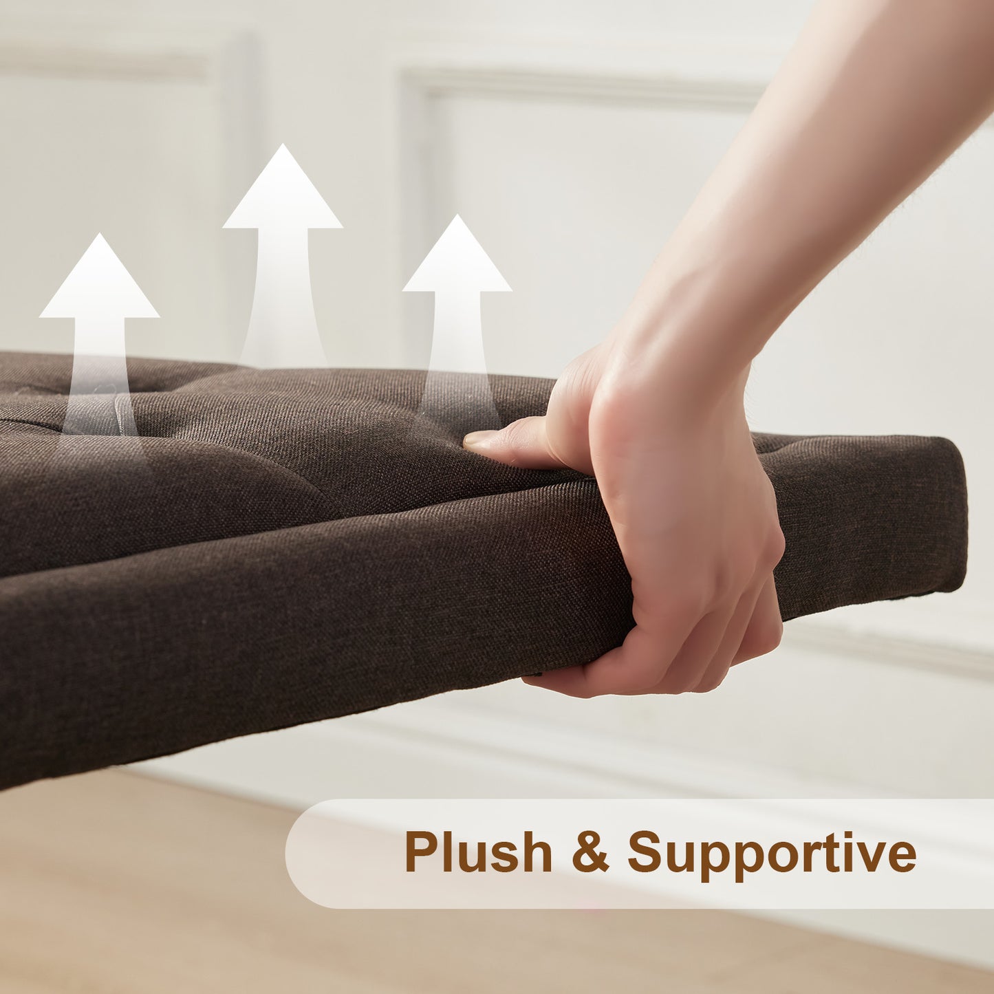 Howjoe Tufted Upholstered Full Size Headboard Only, Solid Wood Height Adjustable Modern Head Boards