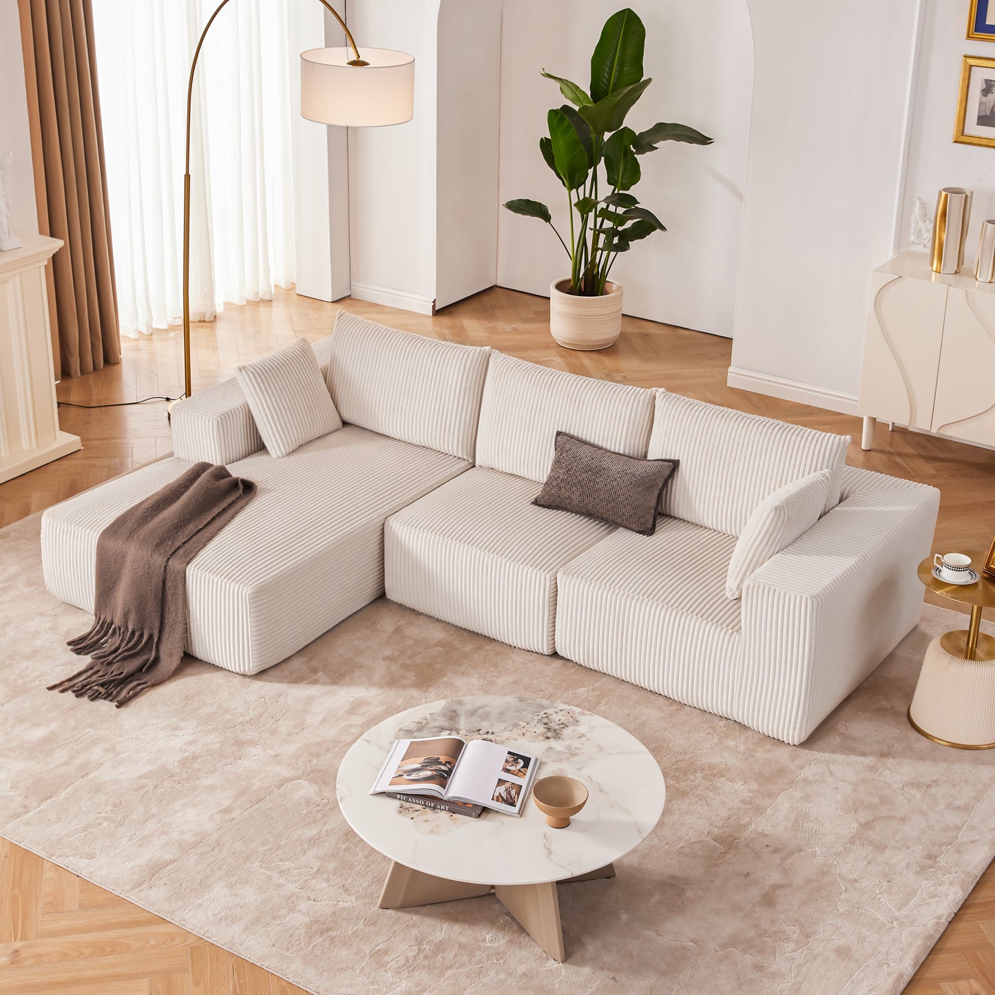 Huatean Home108” Modular Sectional Sofa, Cloud Sectional Couch with Deep Seat