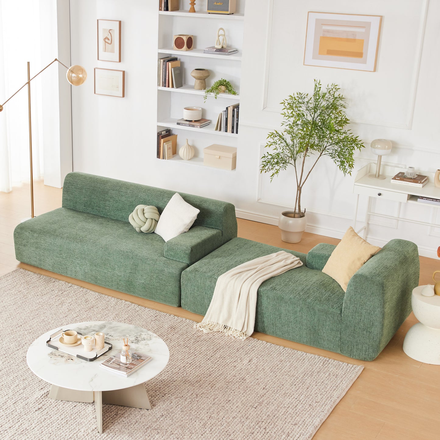 Modular Sectional Sofa, Boneless Couch Sponge Sofa for Living Room, High Density Sponges Cloud Couch