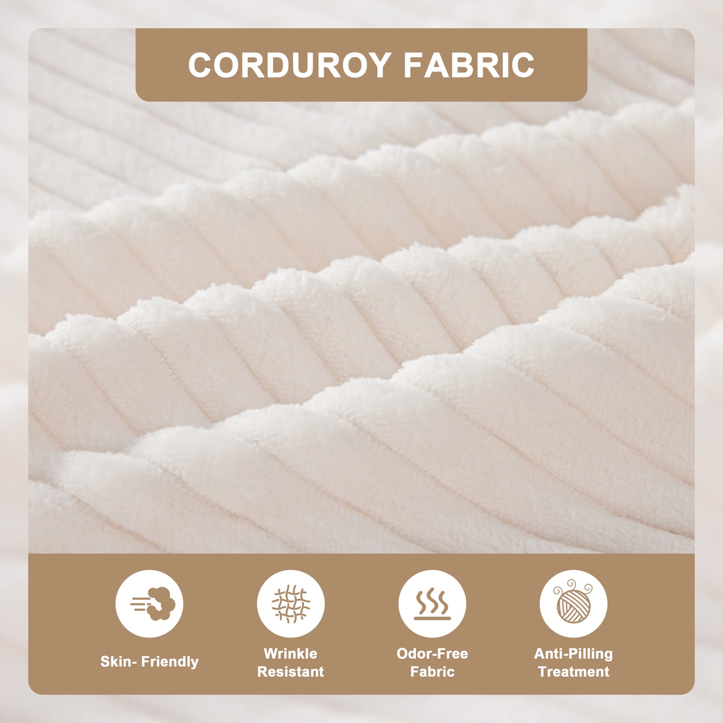 78 Inch Corduroy Convertible Sleeper Sofa Bed, 4-in-1 Oversized Futon Boneless Couches for Living Room with Fixed-Shape Frame