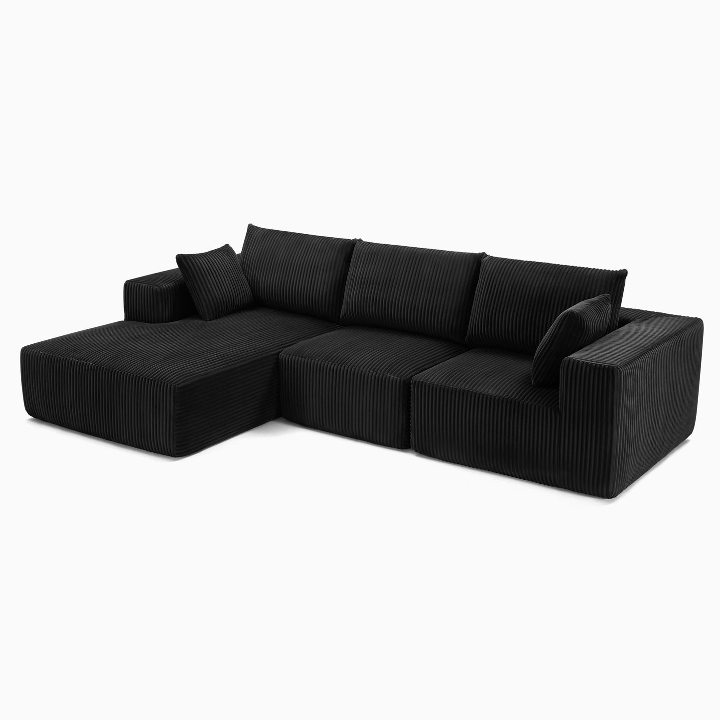 108" Modular Sectional Sofa, Cloud Sectional Couch with Deep Seat, Modern Modular L-Shape Sofa Couch with Chaise, Upholstered Couches for Living Room Bedroom (Beige, Left Facing Chaise)