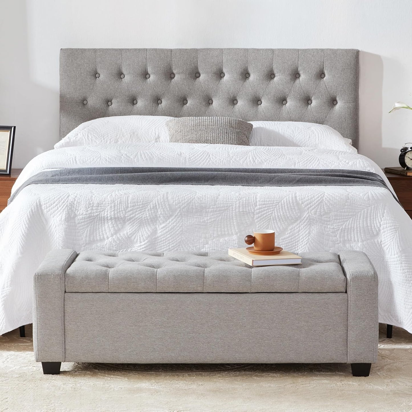 Huatean Home48" Ottoman with Storage, Storage Ottoman Bench with Safety Hinge