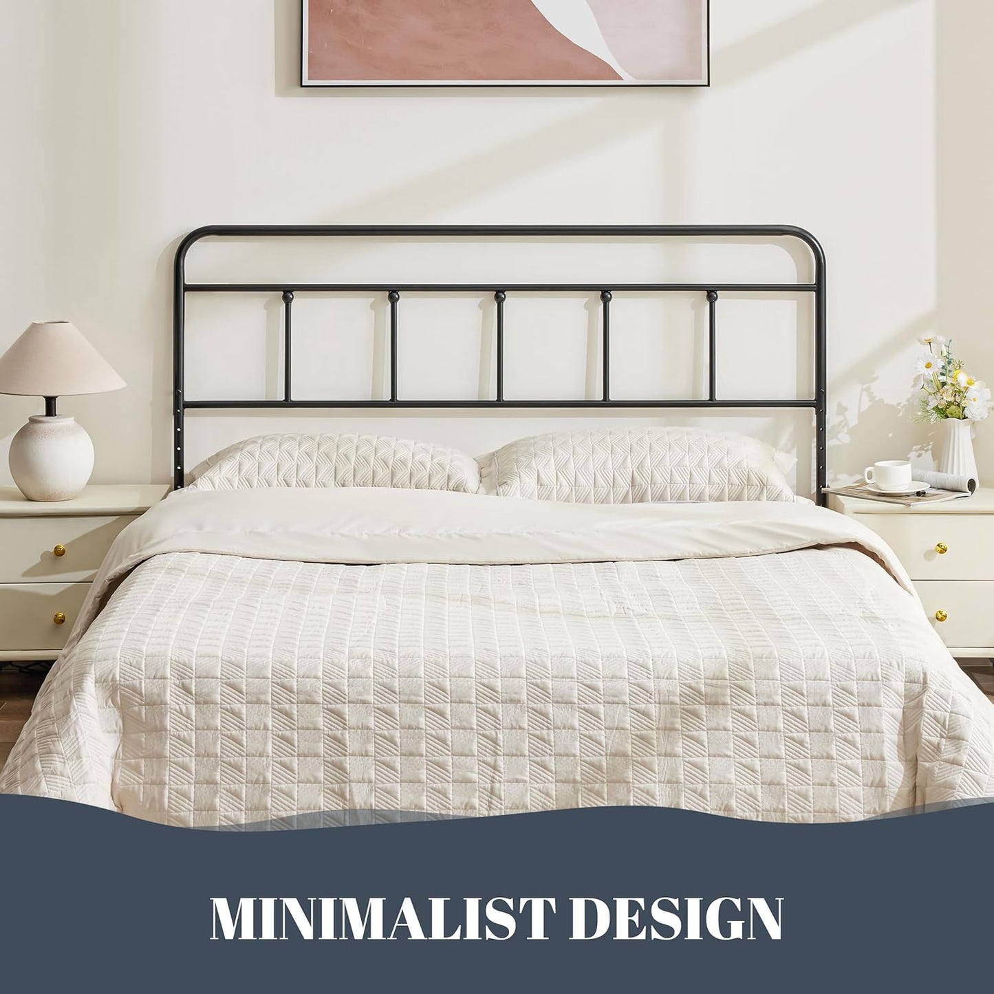 Huataen HomeMetal HeadboardOnly Adjustable Height from 34” to 44”, Victorian Vintage Bed Headboards, Farmhouse Head Board