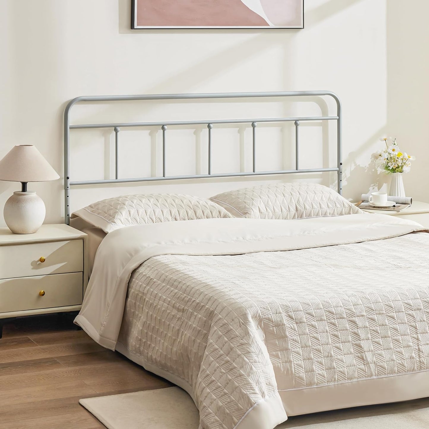 Huataen HomeMetal HeadboardOnly Adjustable Height from 34” to 44”, Victorian Vintage Bed Headboards, Farmhouse Head Board