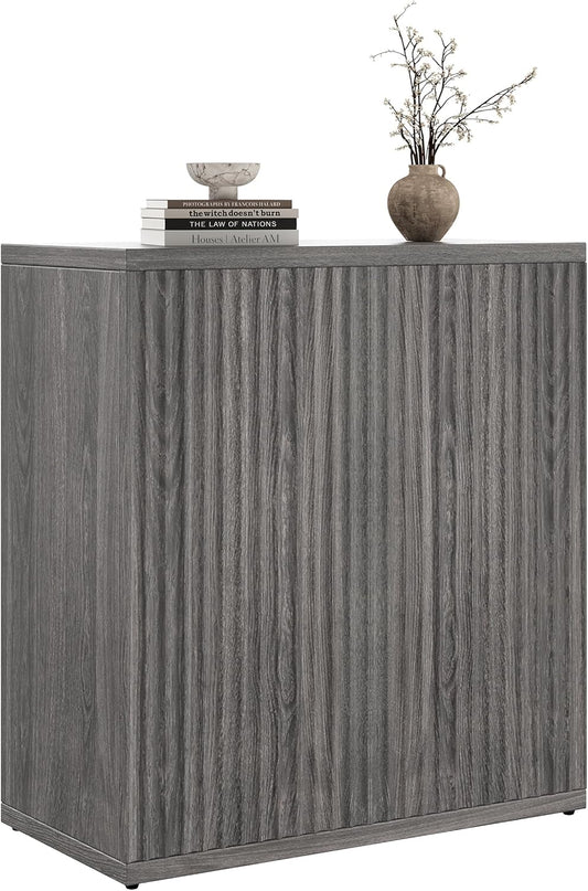 Buffet Sideboard Cabinet with Storage, 34.2" H Fluted Credenza with Adjustable Shelves