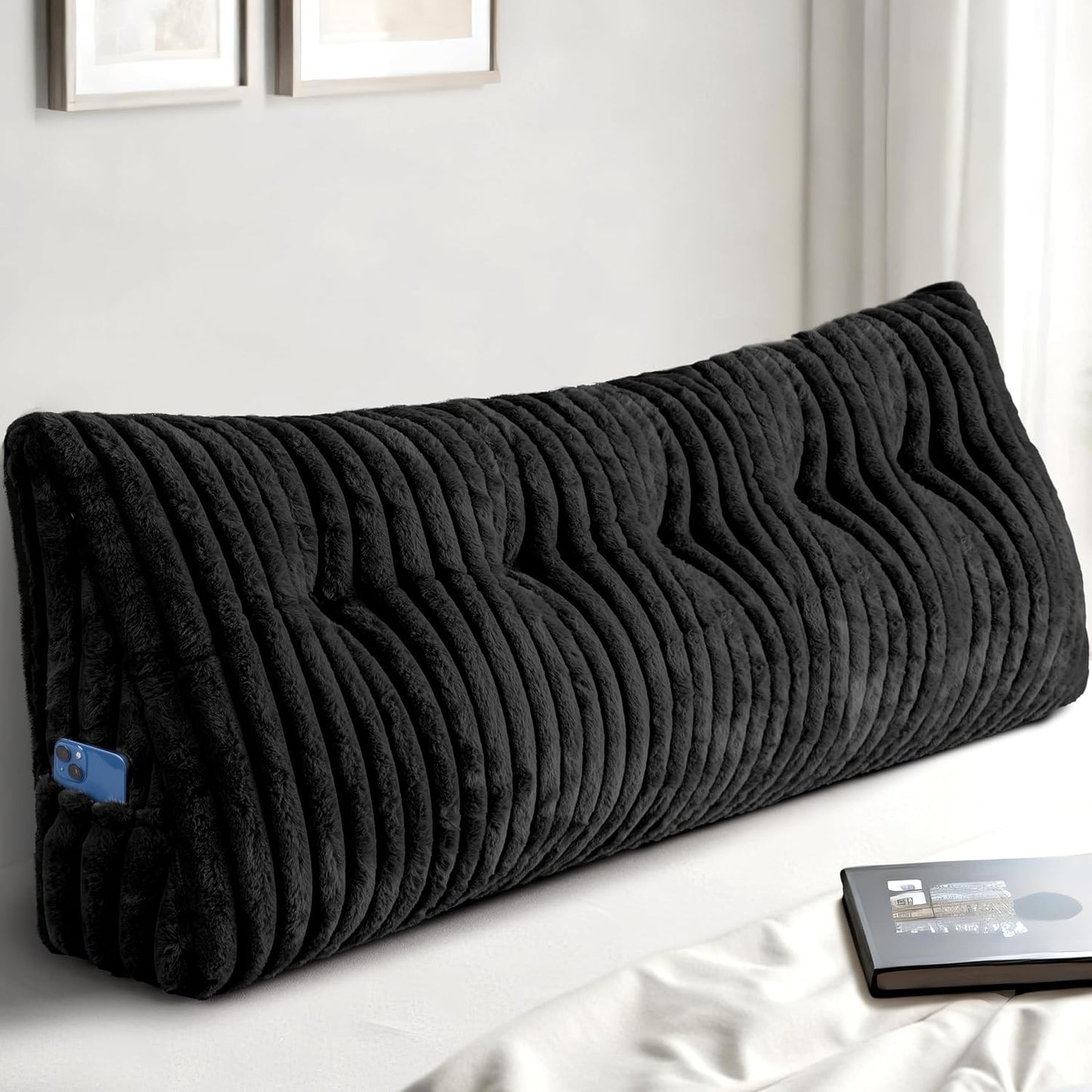 Triangular Wedge Pillow Headboard Queen, Cushion Headboards Reading Pillows