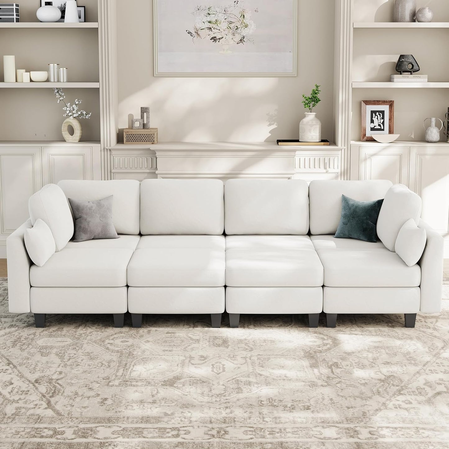 Huatean HomeSectional Sleeper Sofa, Comfy Sectionals Couches Bed, Convertible Sofas with Ottomans