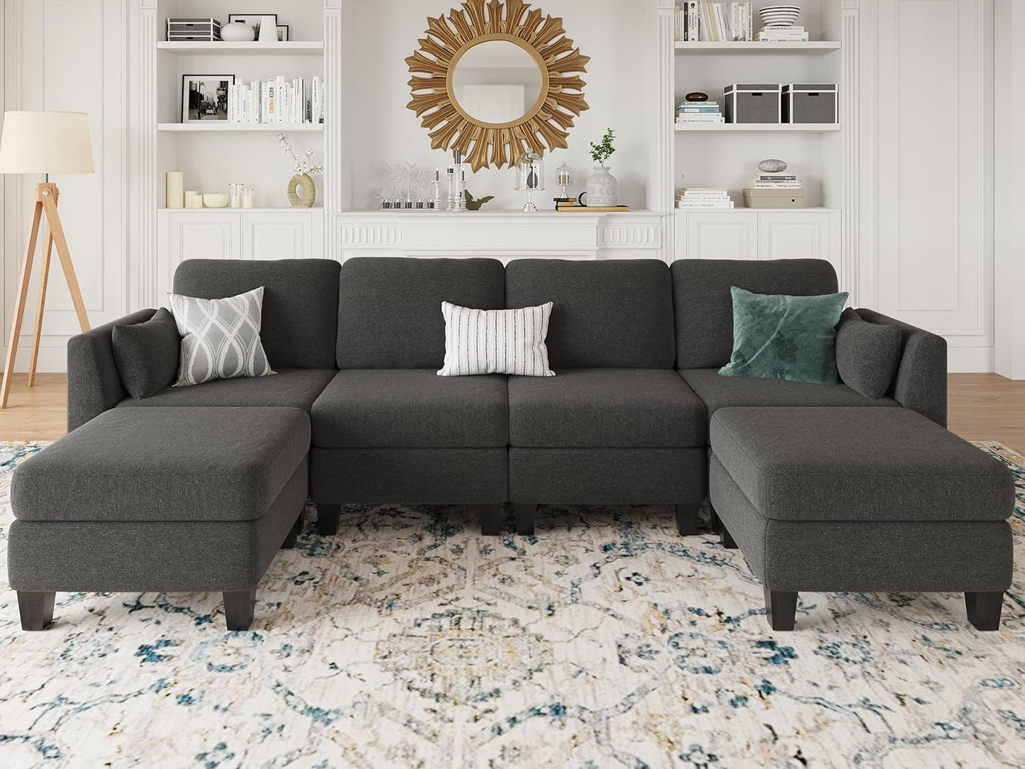 Huatean HomeModular Sectional Sofa, Convertible U Shaped Sofa Couch with High Density Memory Foam