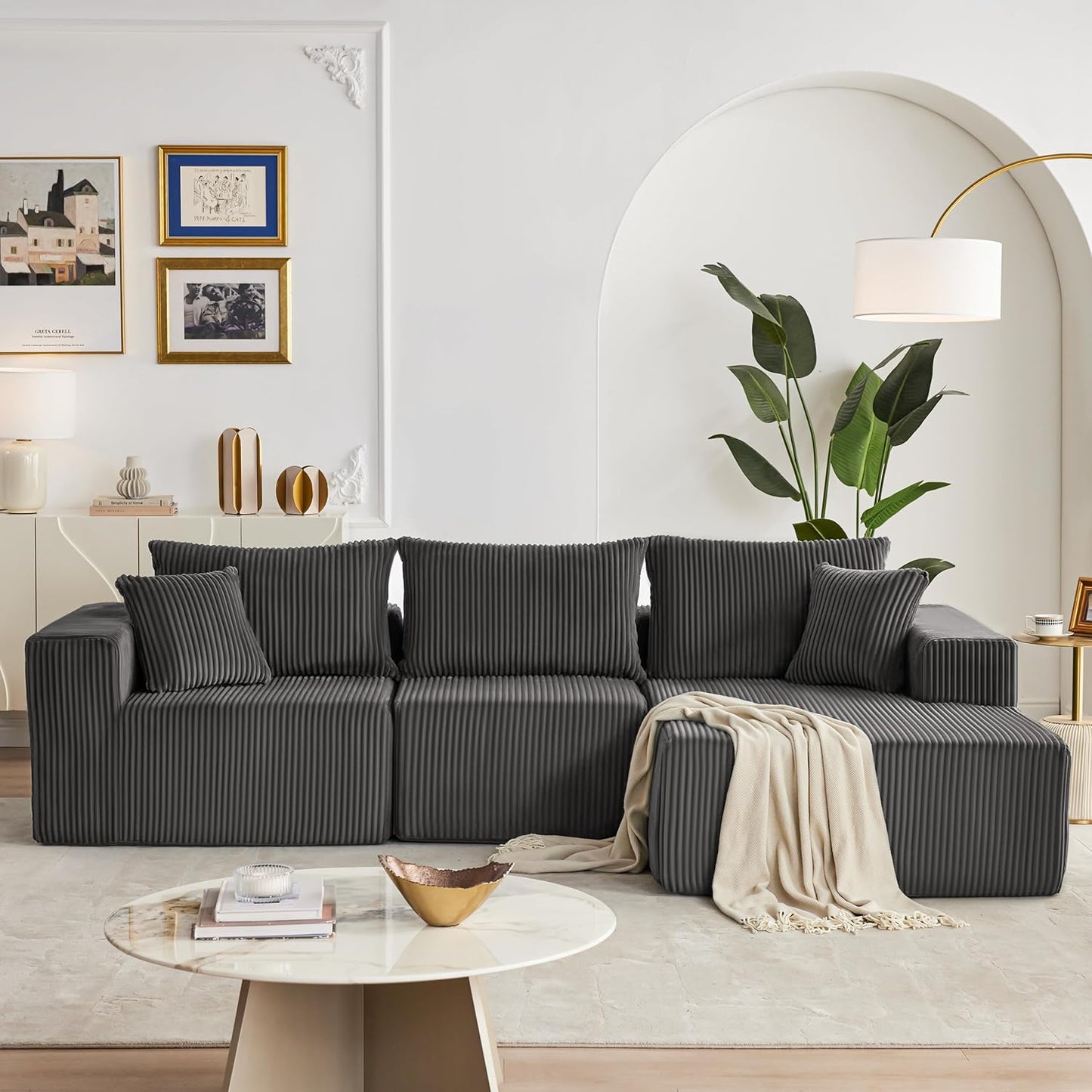 Huatean Home108” Modular Sectional Sofa, Cloud Sectional Couch with Deep Seat