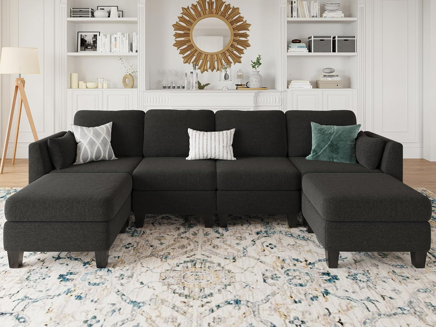 Huatean HomeModular Sectional Sofa, Convertible U Shaped Sofa Couch with High Density Memory Foam