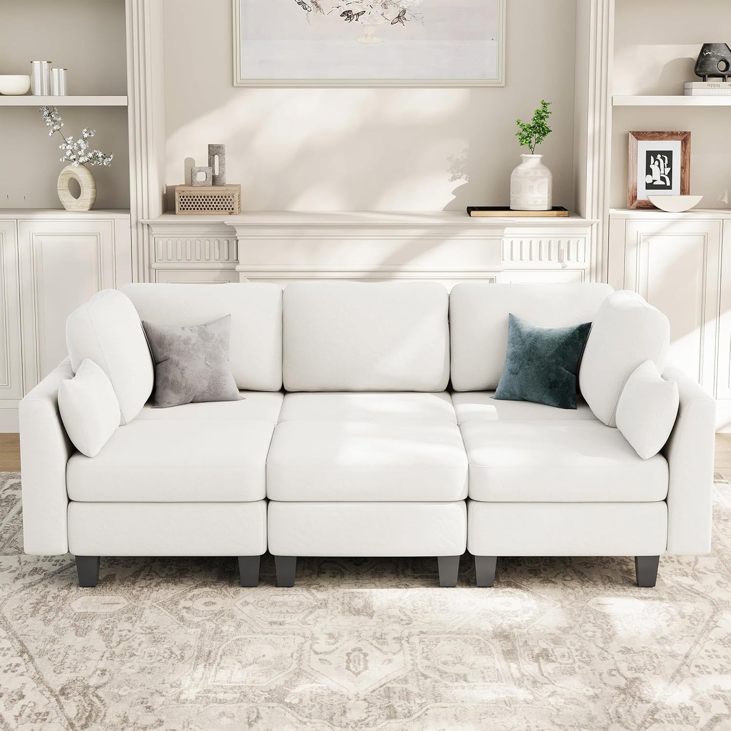 Huatean HomeSectional Sleeper Sofa, Comfy Sectionals Couches Bed, Convertible Sofas with Ottomans