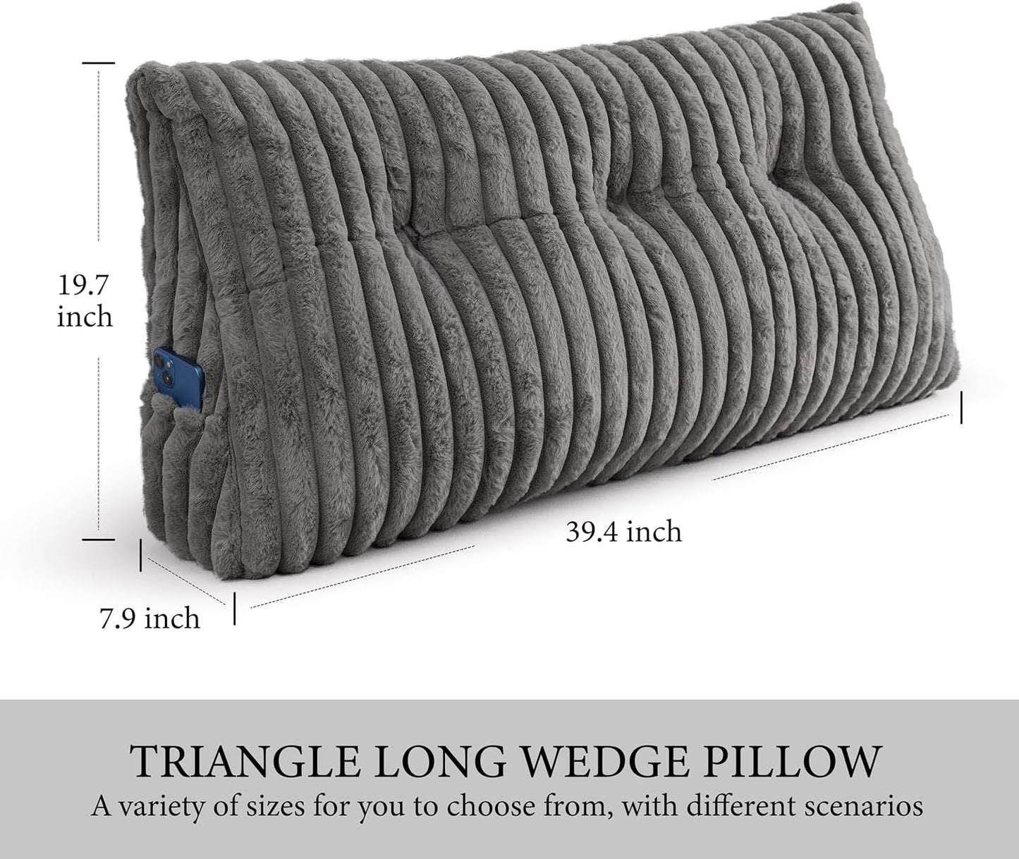 Triangular Wedge Pillow Headboard Queen, Cushion Headboards Reading Pillows