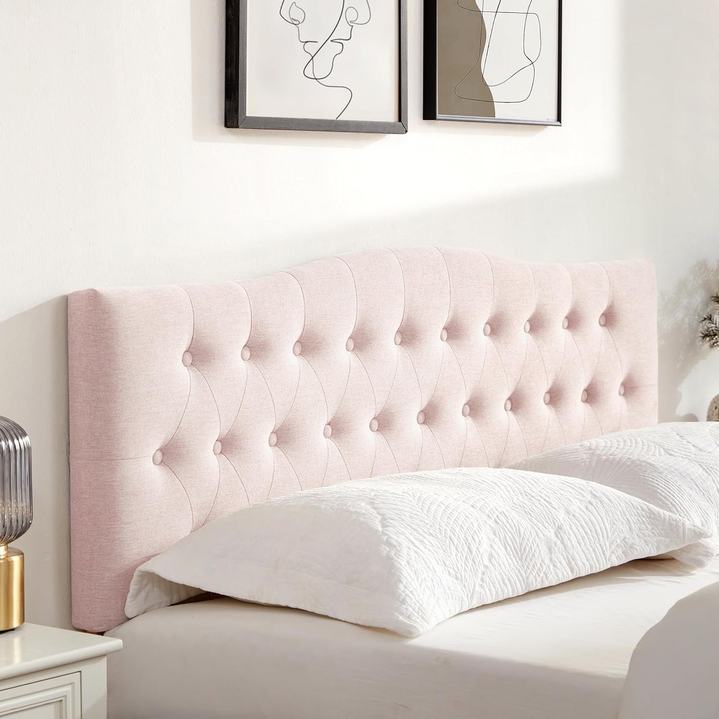 Huatean HomeTufted Upholstered Headboard，Tufted Upholstered Headboardheadboard, Fabric Headboard Adjustable Height from 37” to 51”
