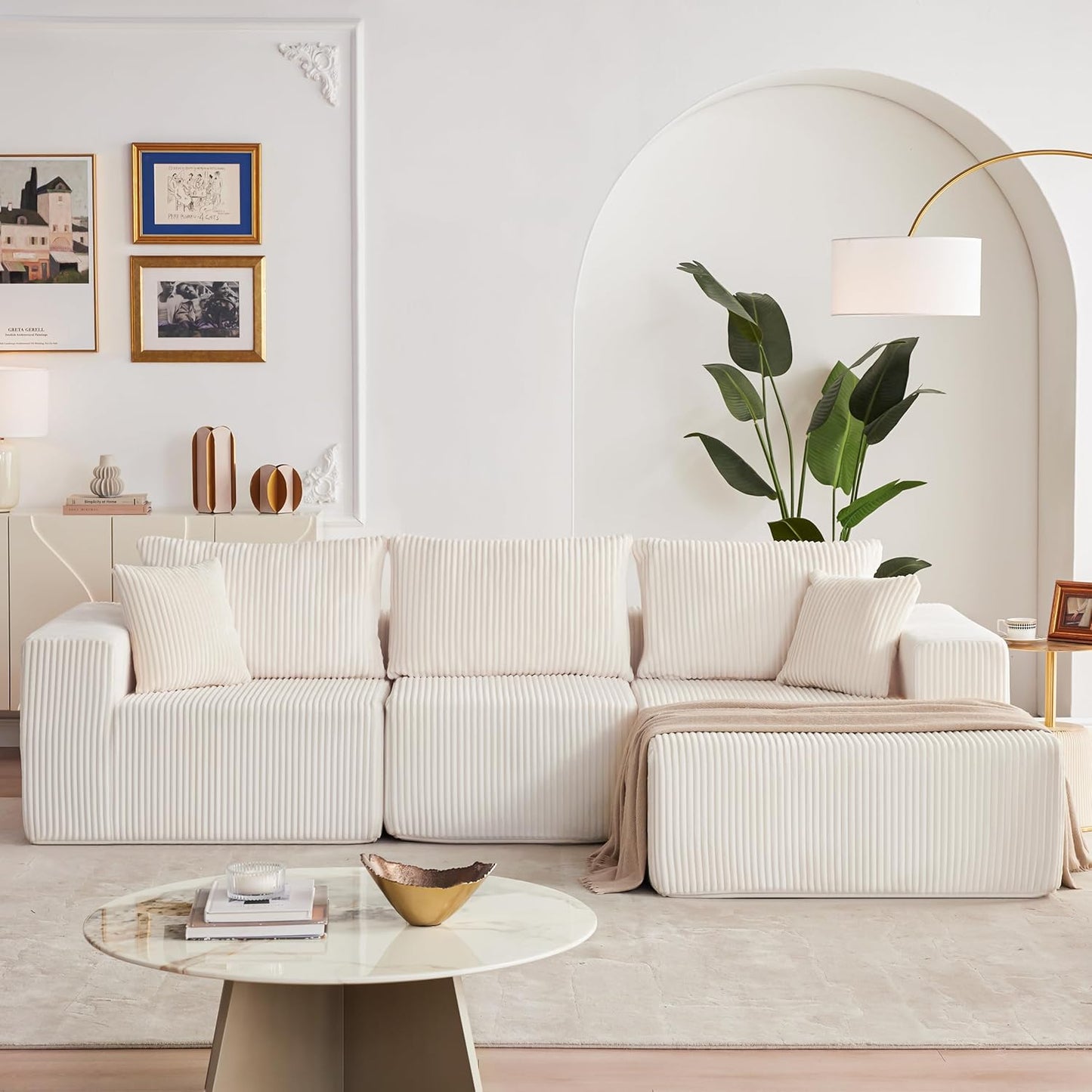 Huatean Home108” Modular Sectional Sofa, Cloud Sectional Couch with Deep Seat