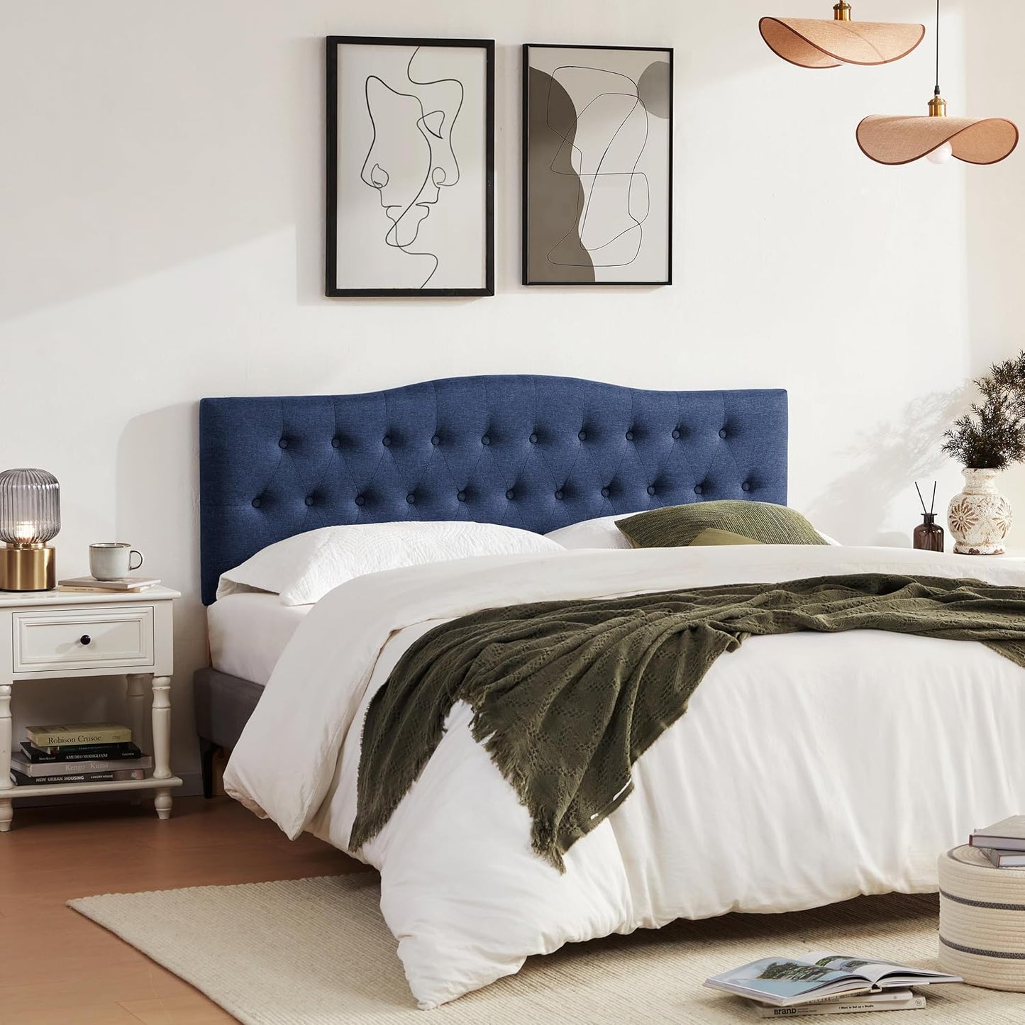 Huatean HomeTufted Upholstered Headboard，Tufted Upholstered Headboardheadboard, Fabric Headboard Adjustable Height from 37” to 51”