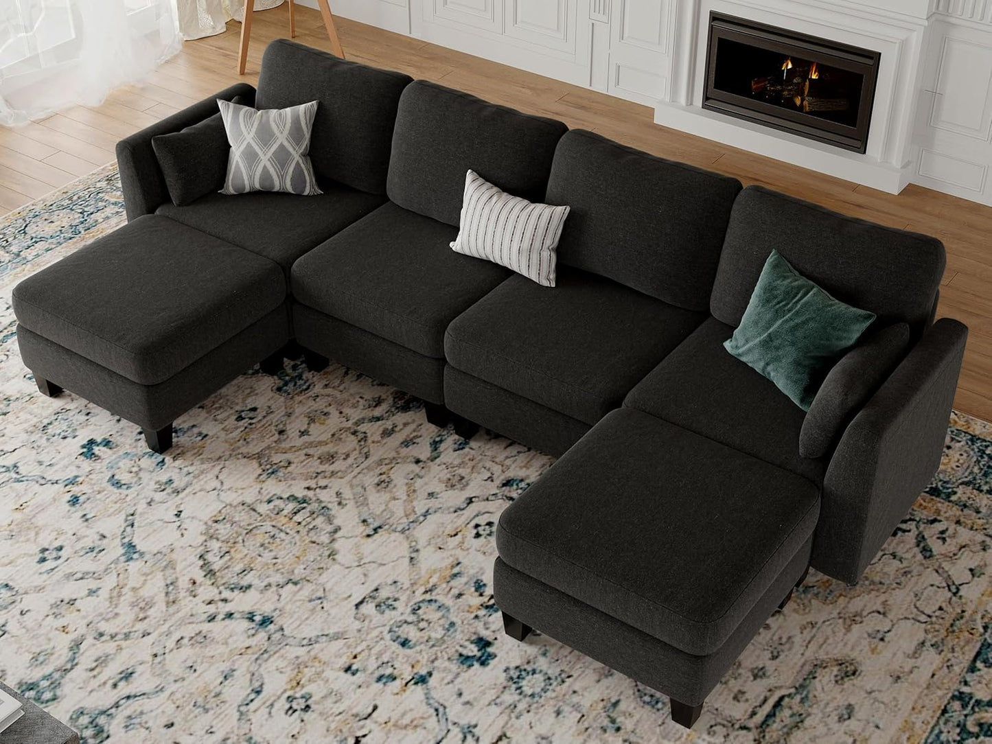 Huatean HomeModular Sectional Sofa, Convertible U Shaped Sofa Couch with High Density Memory Foam