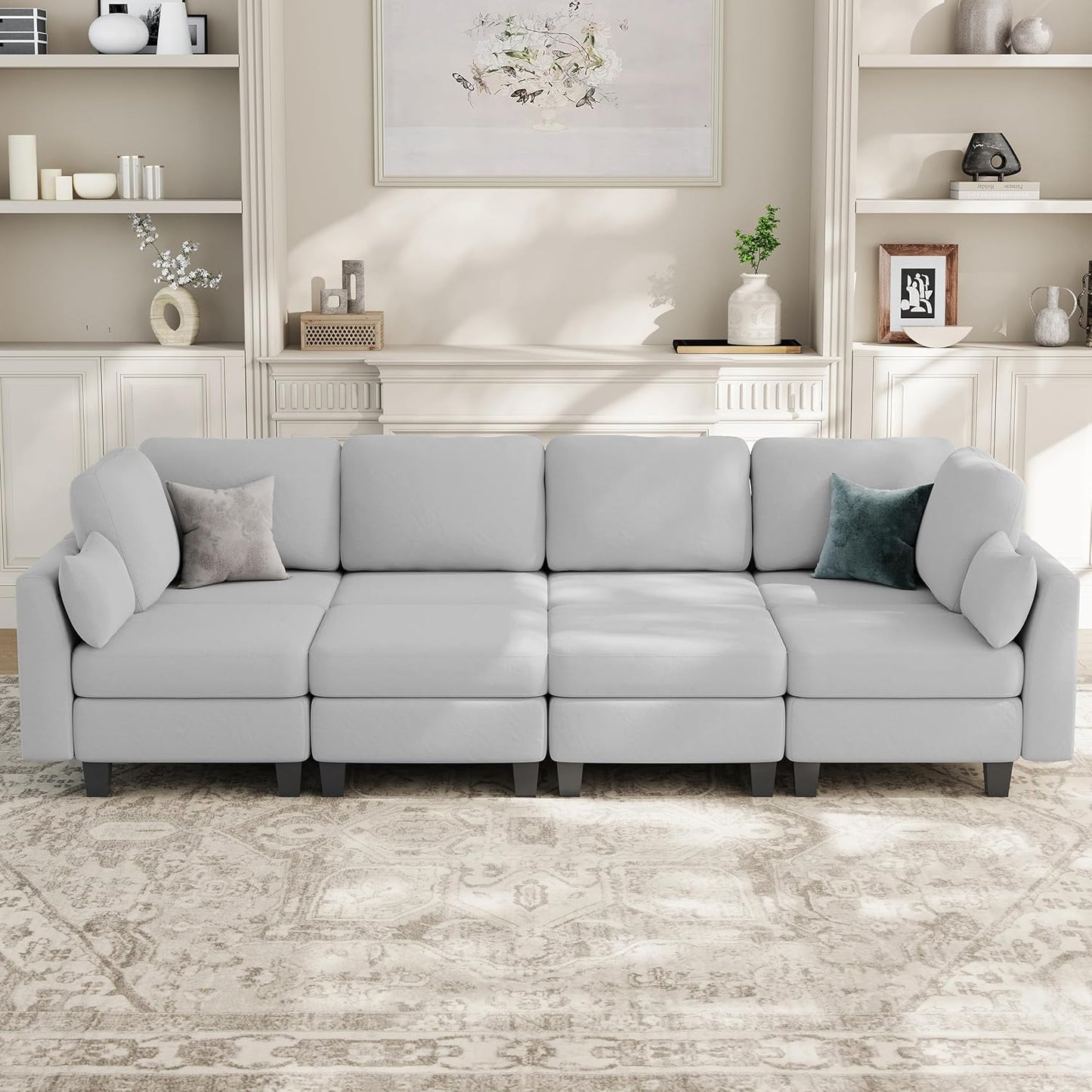 Huatean HomeSectional Sleeper Sofa, Comfy Sectionals Couches Bed, Convertible Sofas with Ottomans