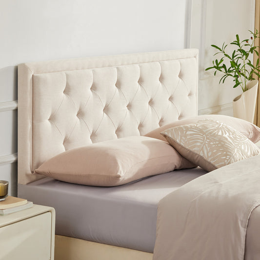 Howjoe Tufted Upholstered Full Size Headboard Only, Solid Wood Height Adjustable Modern Head Boards