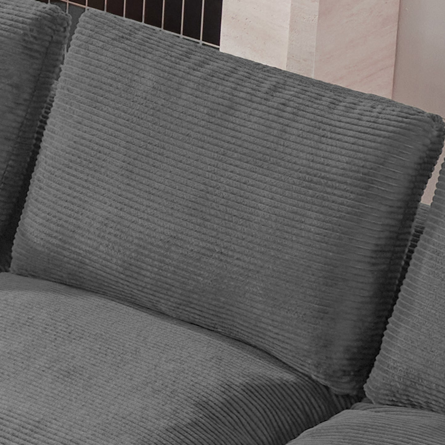 Mangodan  Sectional Couch, Boneless couches for Living Room, U Shaped Couch with Convertible Ottoman