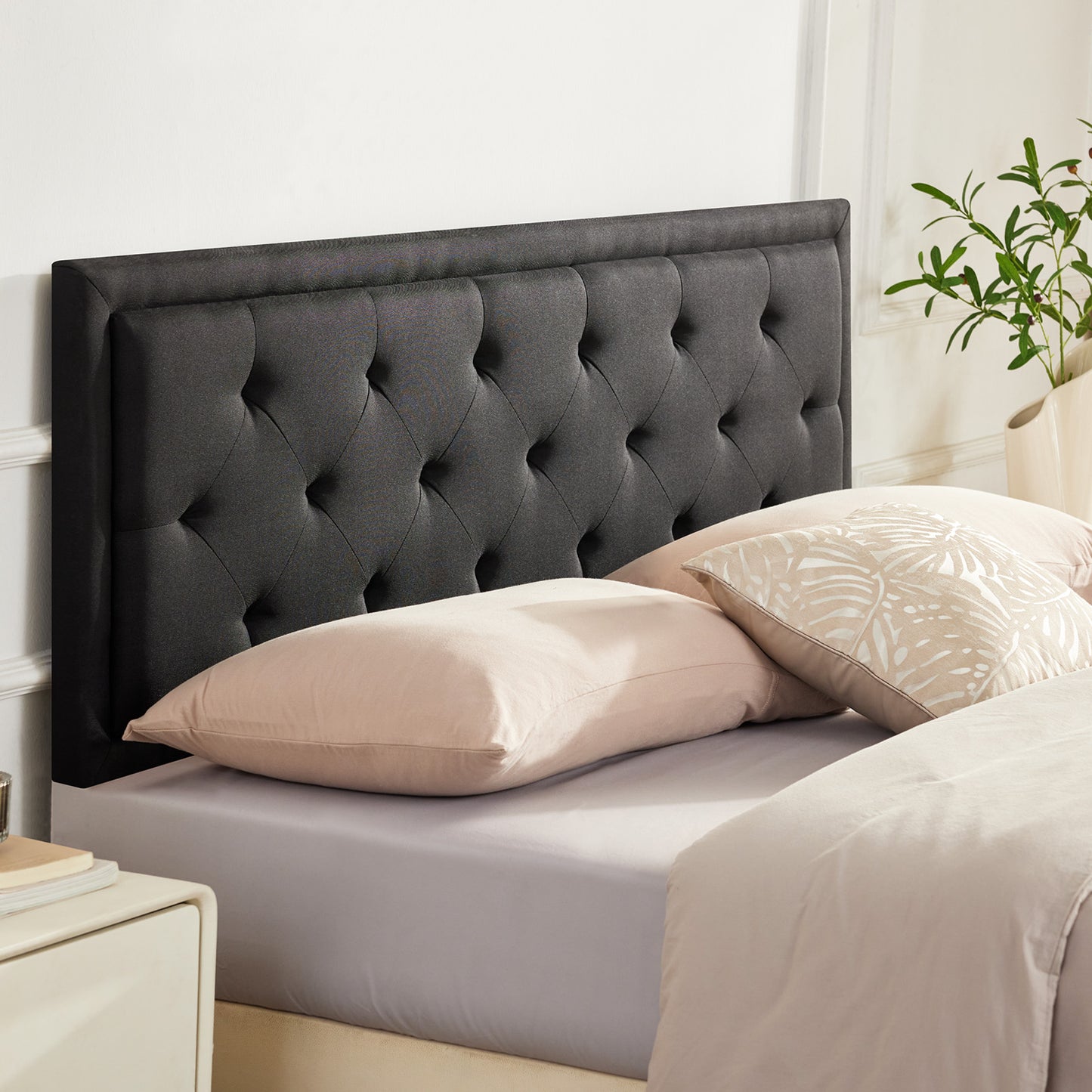 Howjoe Tufted Upholstered Full Size Headboard Only, Solid Wood Height Adjustable Modern Head Boards