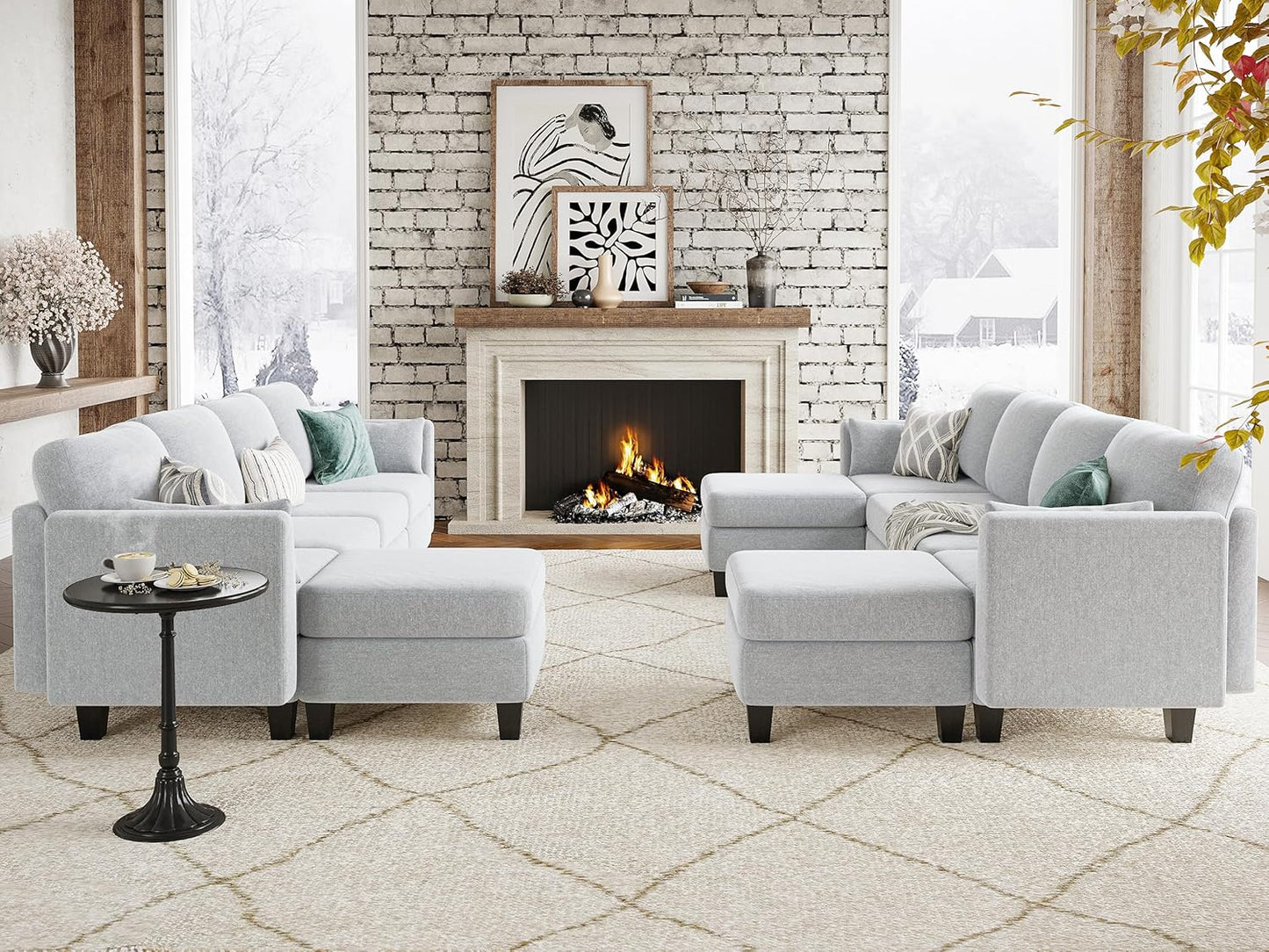 Huatean HomeModular Sectional Sofa, Convertible U Shaped Sofa Couch with High Density Memory Foam