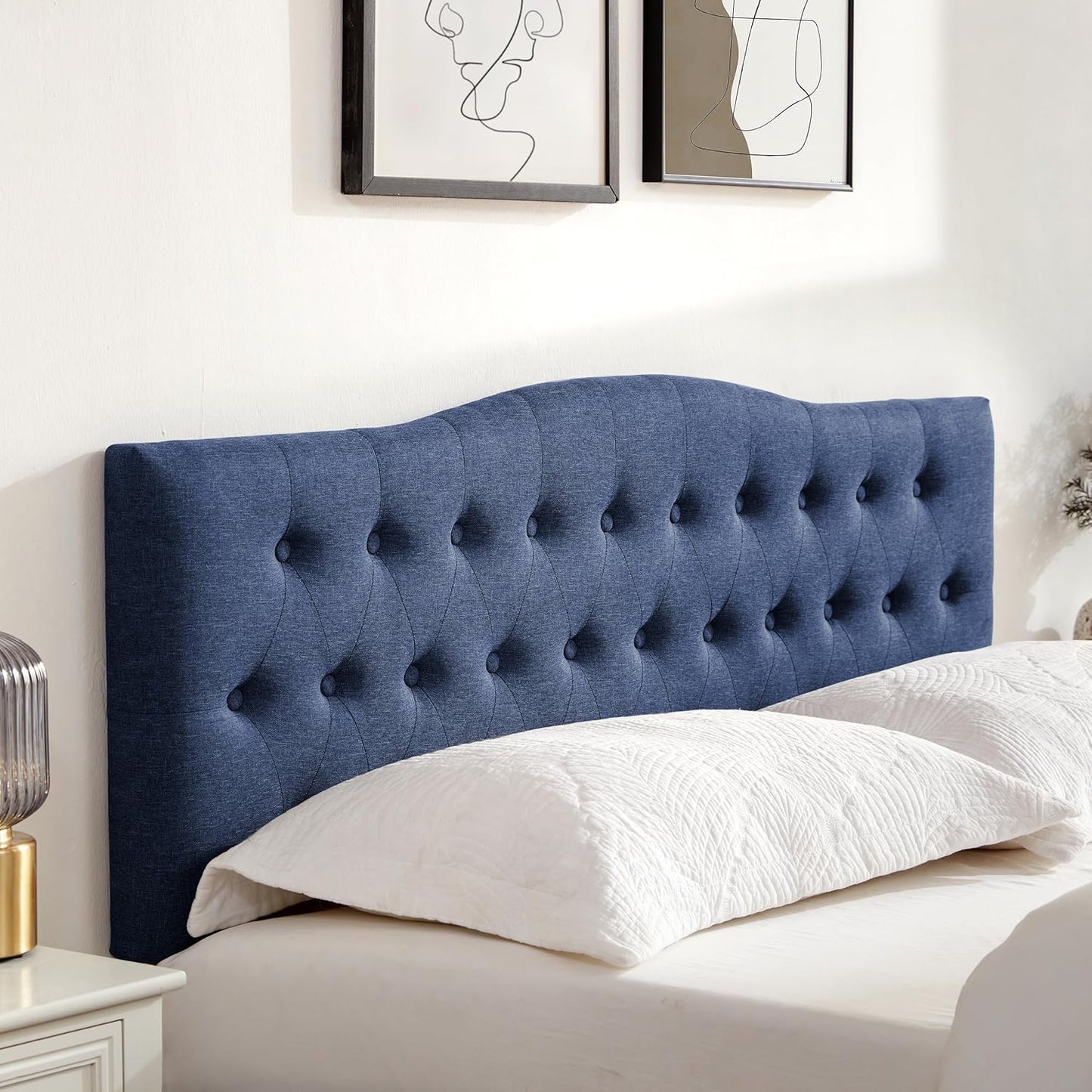 Huatean HomeTufted Upholstered Headboard，Tufted Upholstered Headboardheadboard, Fabric Headboard Adjustable Height from 37” to 51”