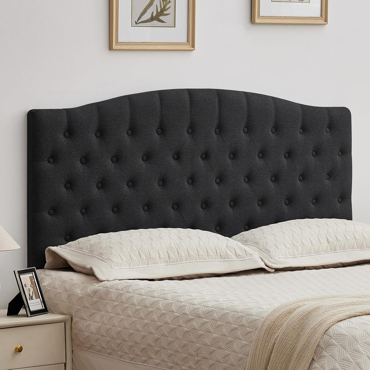Tufted Upholstered Tall Headboard, Sturdy and Durable Solid Wood Bed headboards