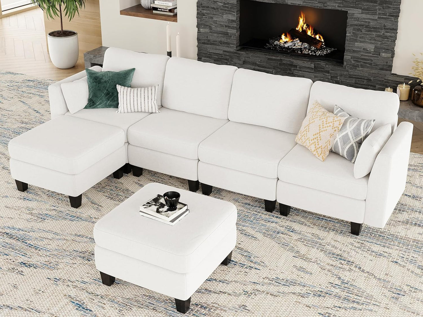 Huatean HomeModular Sectional Sofa, Convertible U Shaped Sofa Couch with High Density Memory Foam