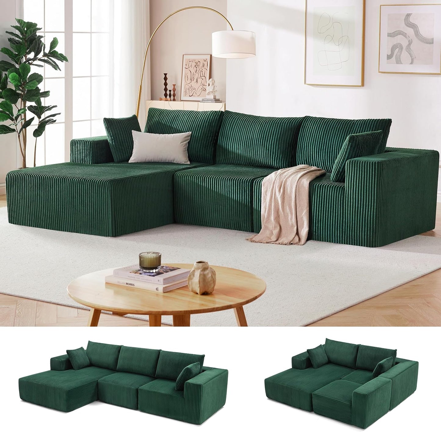 Cloud Couch Sectional with Deep Seat, Comfy Couch with L-Shaped Chaise