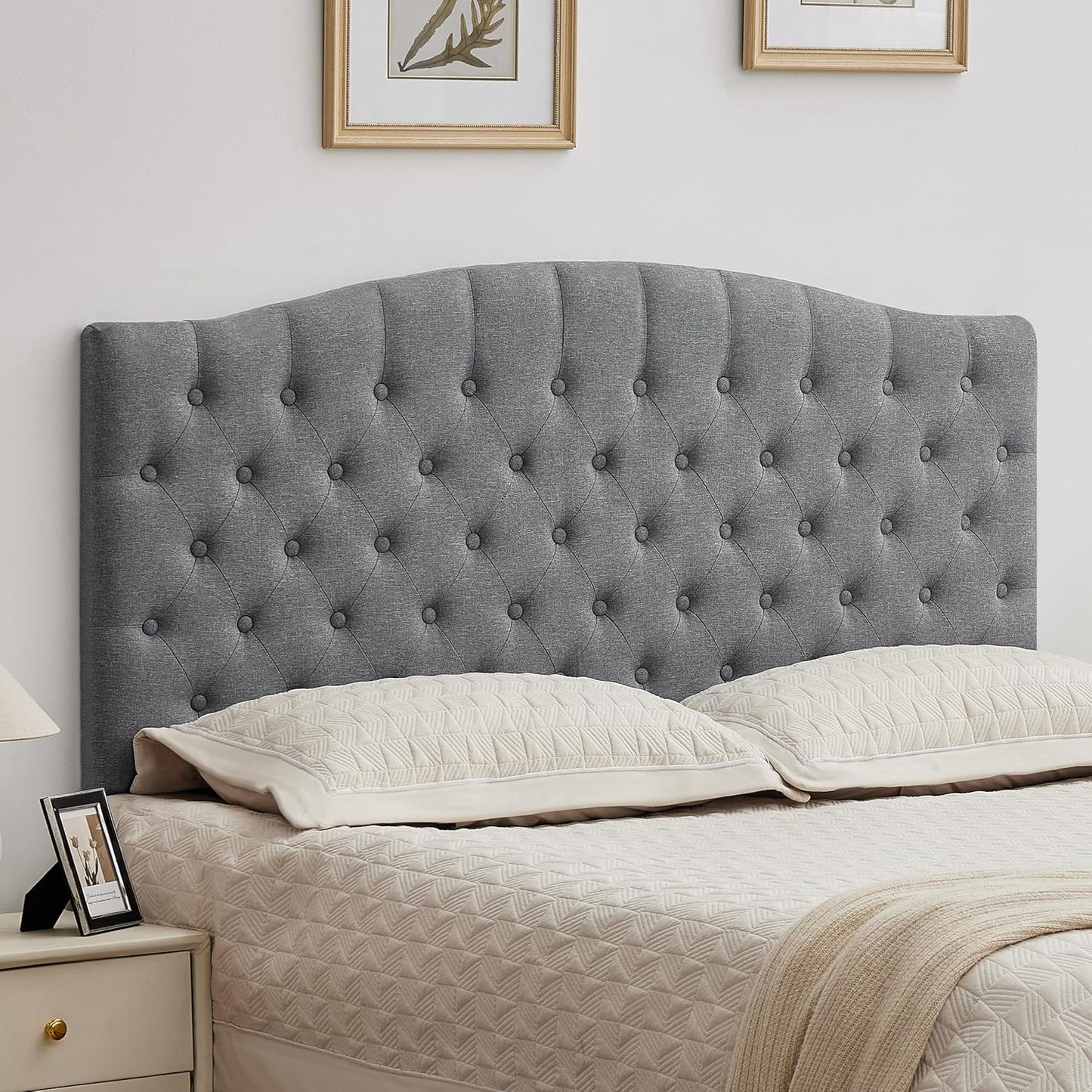 Tufted Upholstered Tall Headboard, Sturdy and Durable Solid Wood Bed headboards