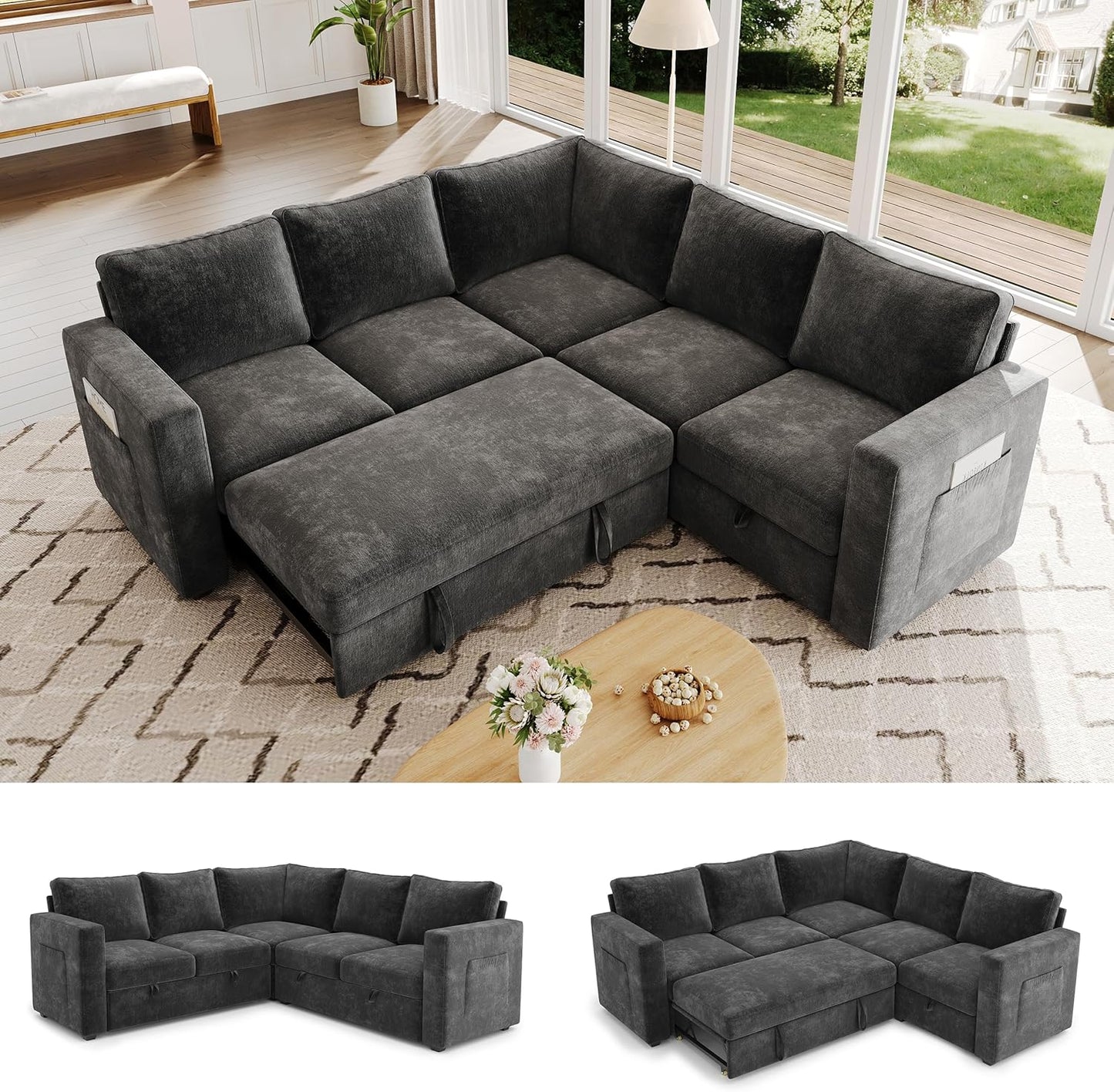 Sectionals Modular Sofa with Storage, Comfy Sectional Couches for Living Room & Apartment