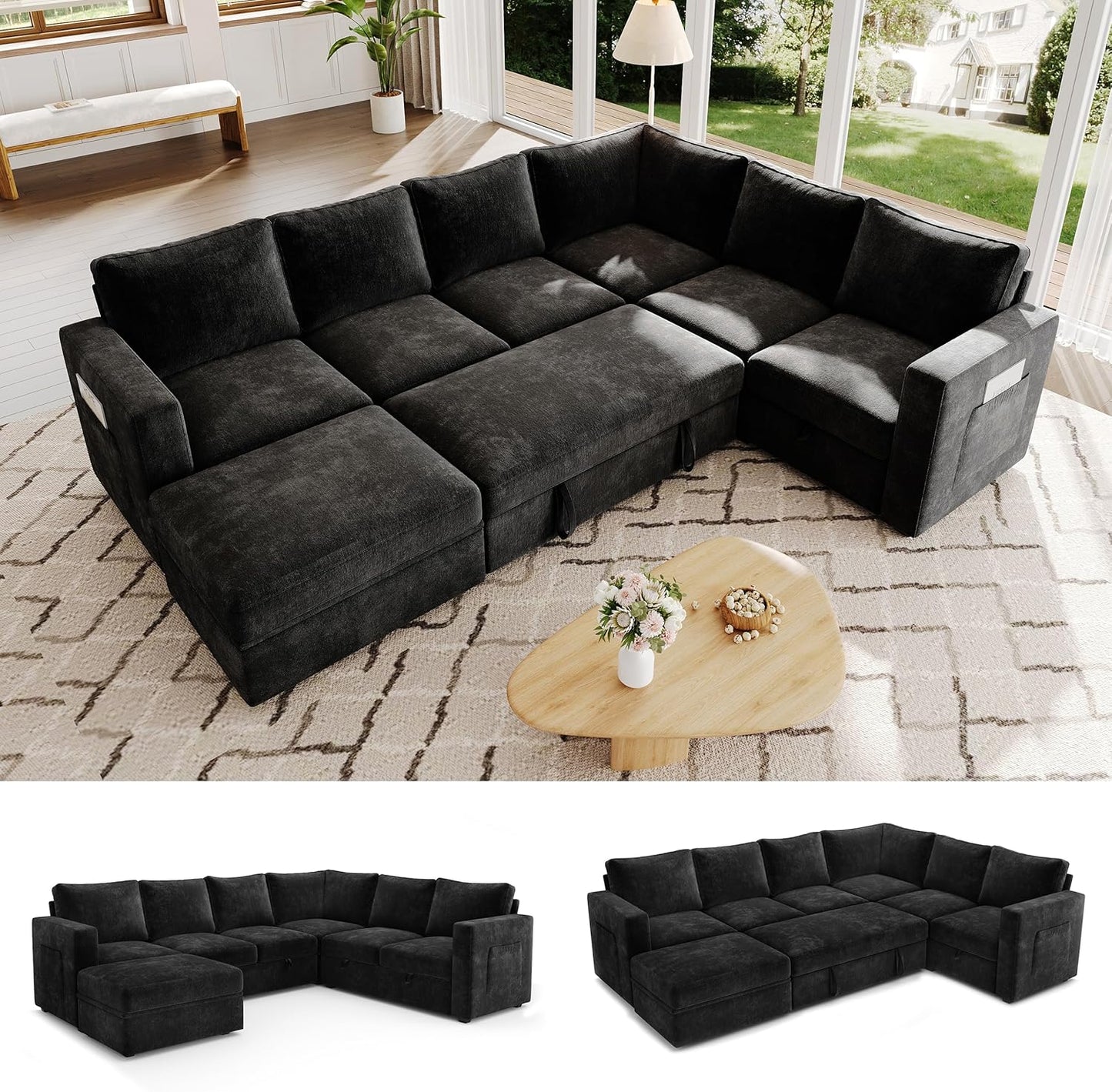 Sectionals Modular Sofa with Storage, Comfy Sectional Couches for Living Room & Apartment