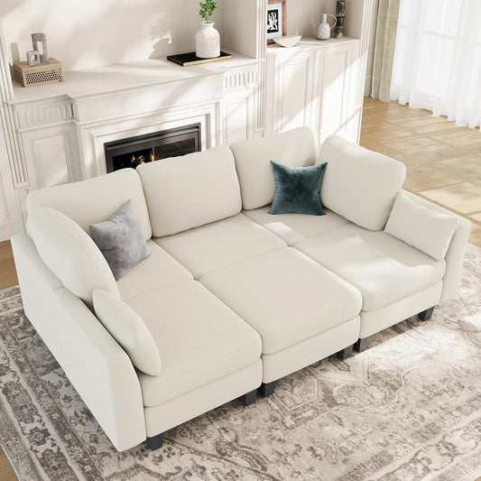 Huatean HomeSectional Sleeper Sofa, Comfy Sectionals Couches Bed, Convertible Sofas with Ottomans