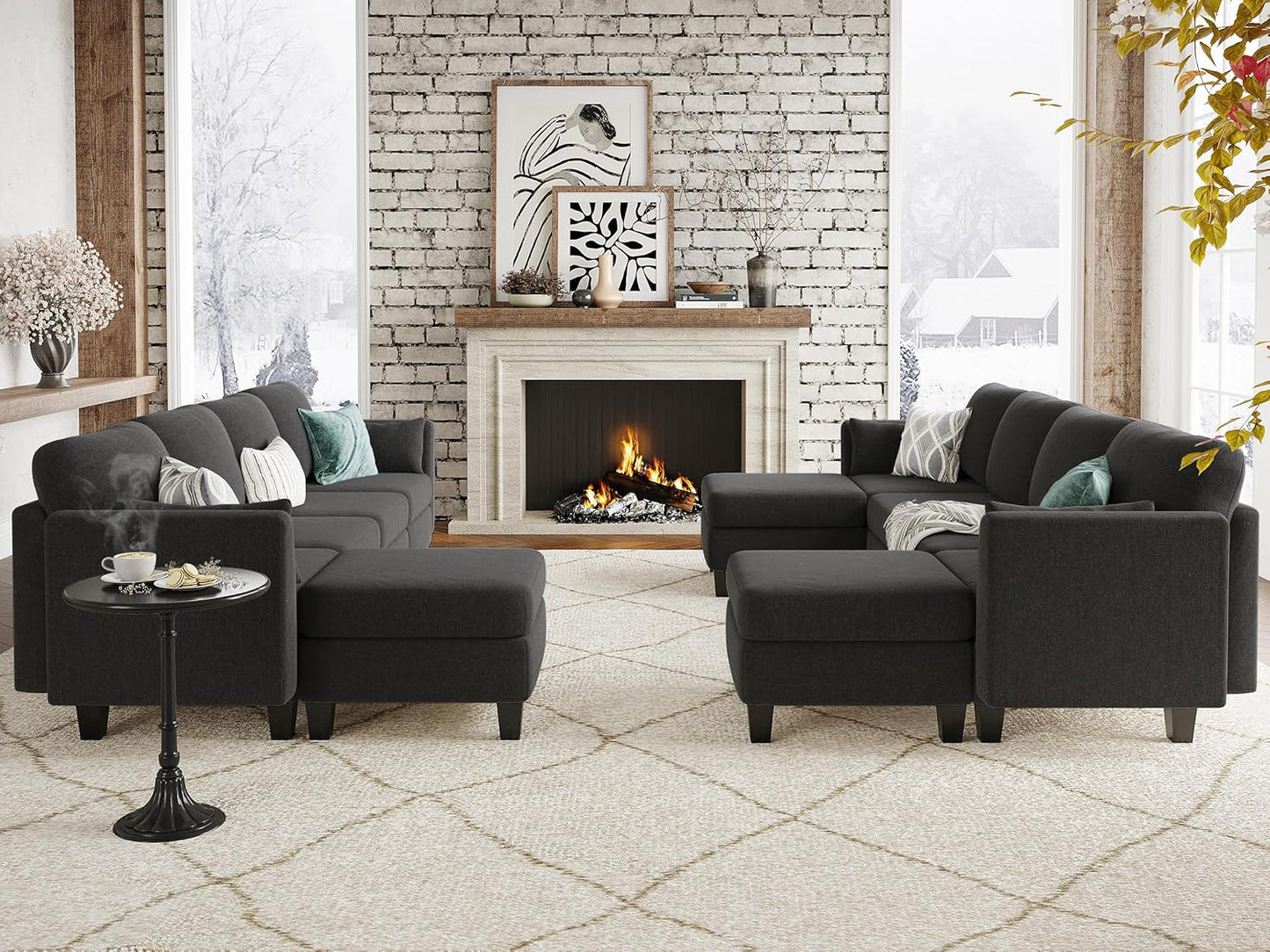 Huatean HomeModular Sectional Sofa, Convertible U Shaped Sofa Couch with High Density Memory Foam