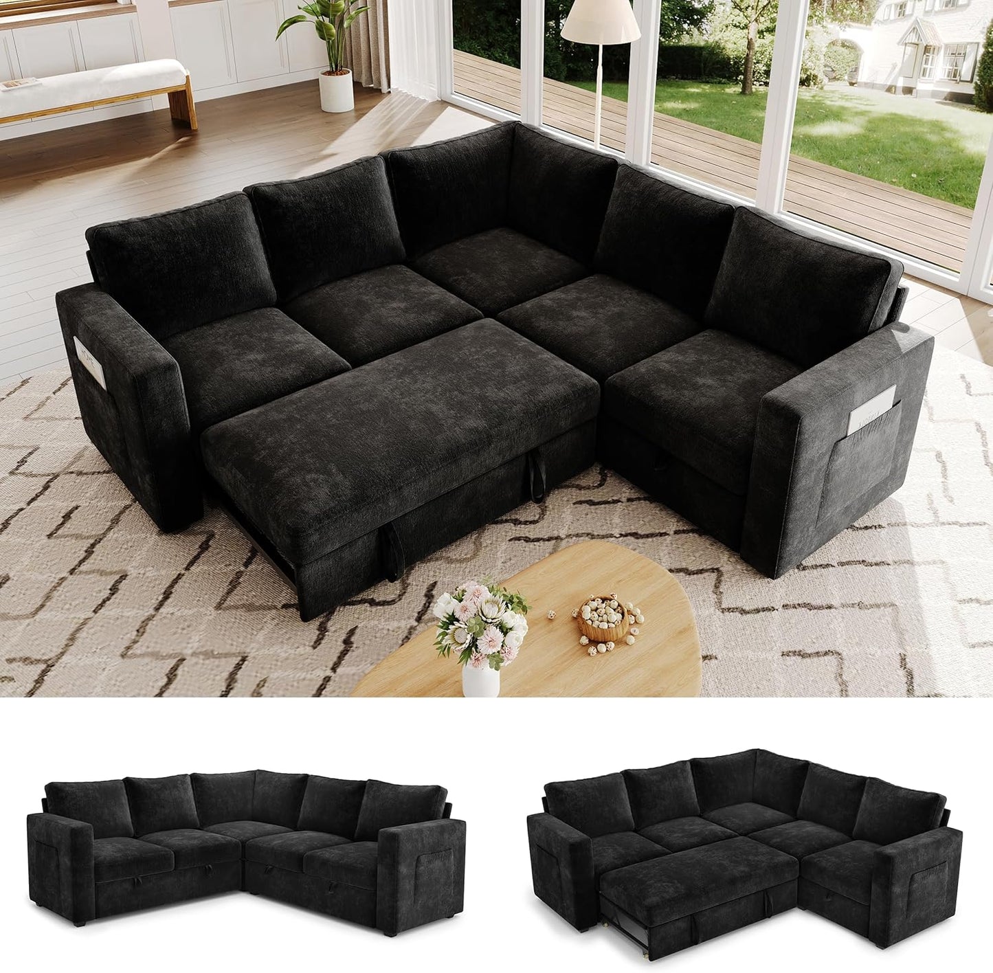 Sectionals Modular Sofa with Storage, Comfy Sectional Couches for Living Room & Apartment