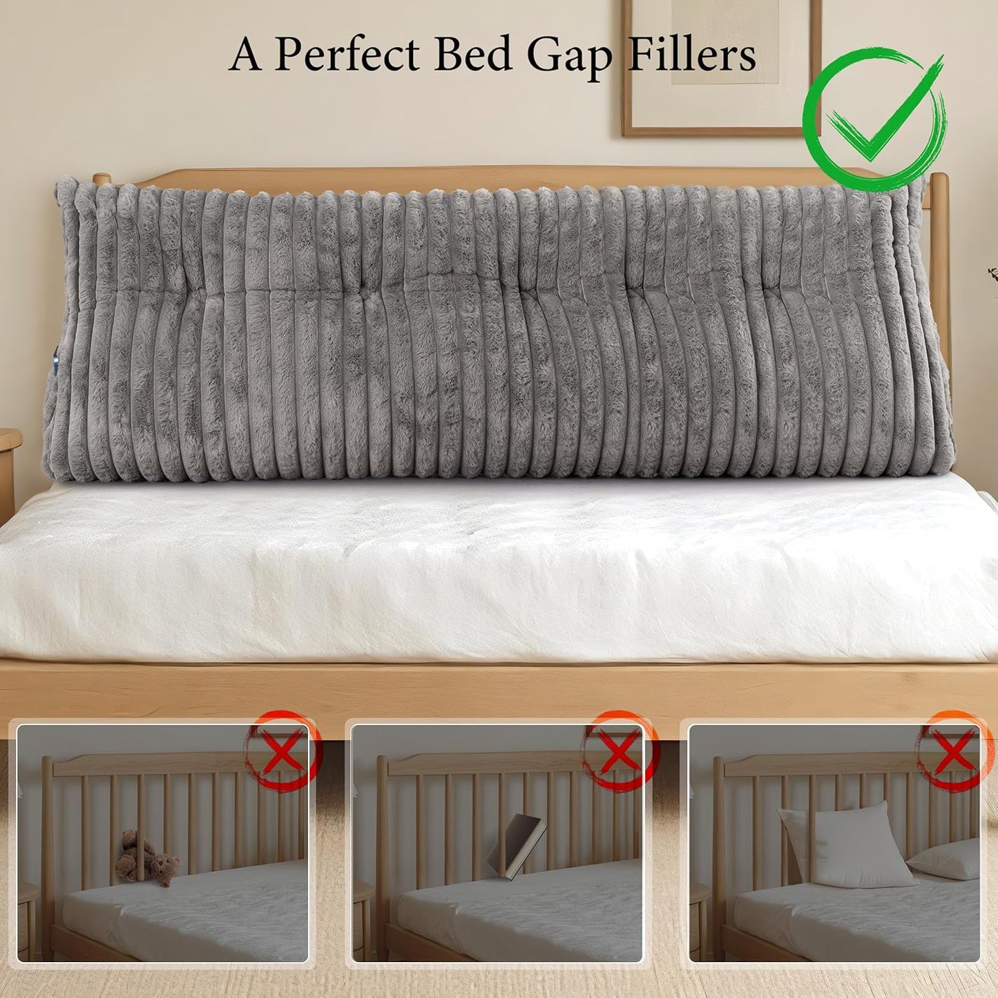 Triangular Wedge Pillow Headboard Queen, Cushion Headboards Reading Pillows