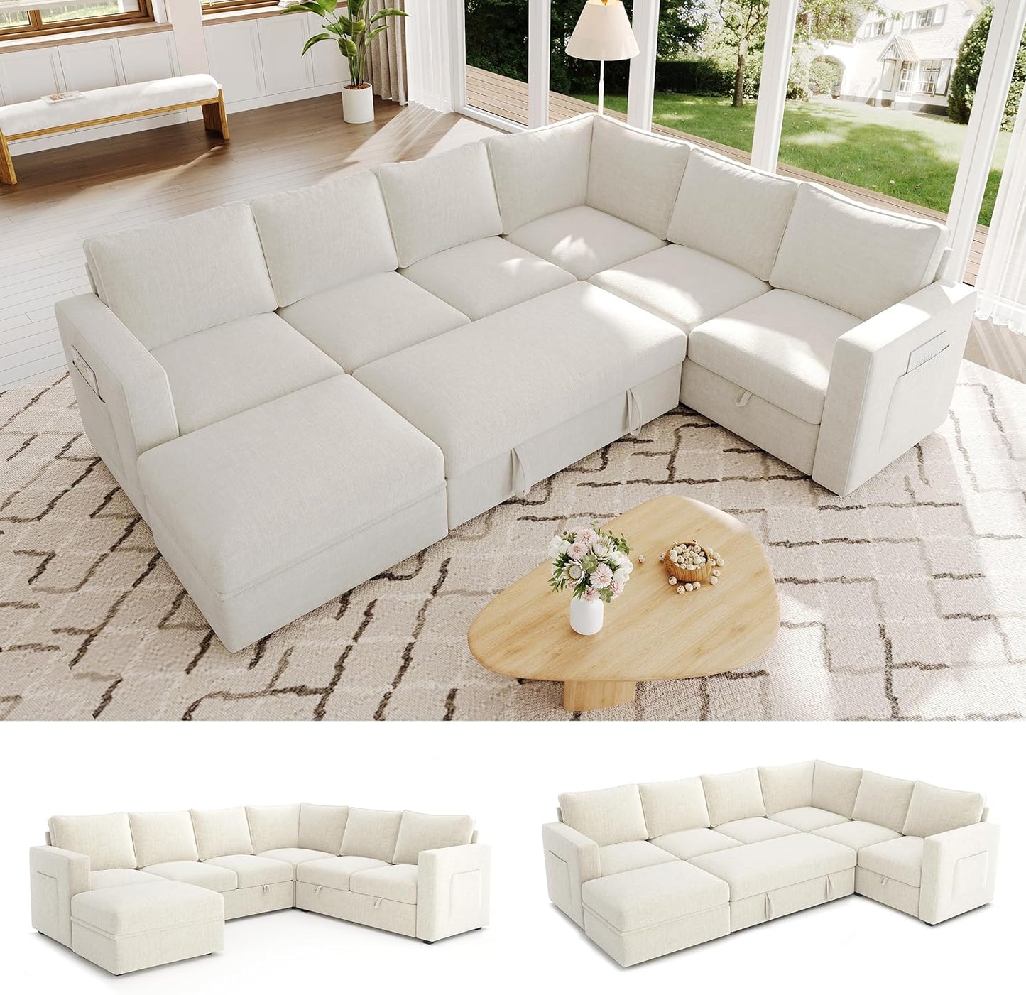 Sectionals Modular Sofa with Storage, Comfy Sectional Couches for Living Room & Apartment