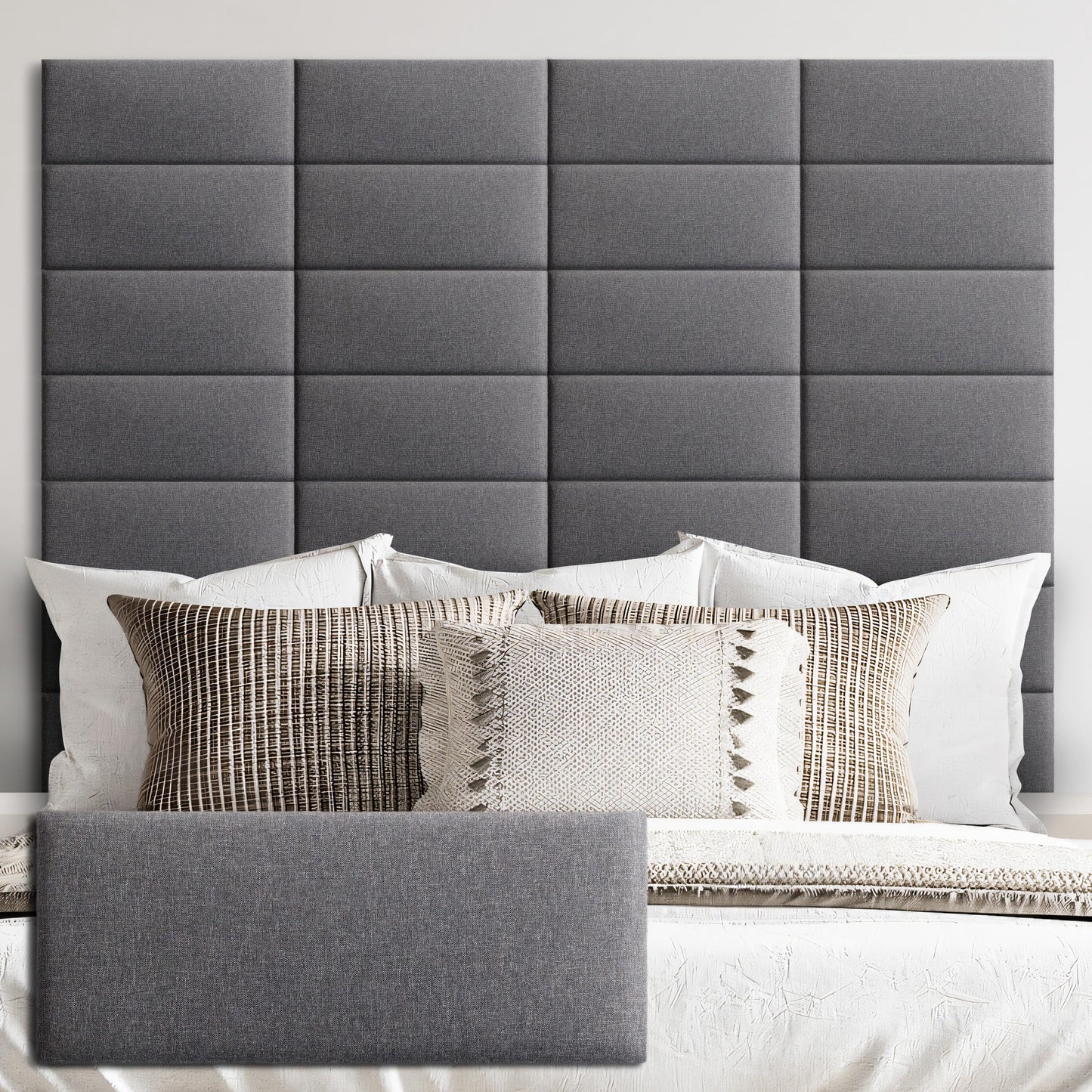 Wall Mounted Headboard, 3D Soundproof Wall Panels Peel and Stick Headboard
