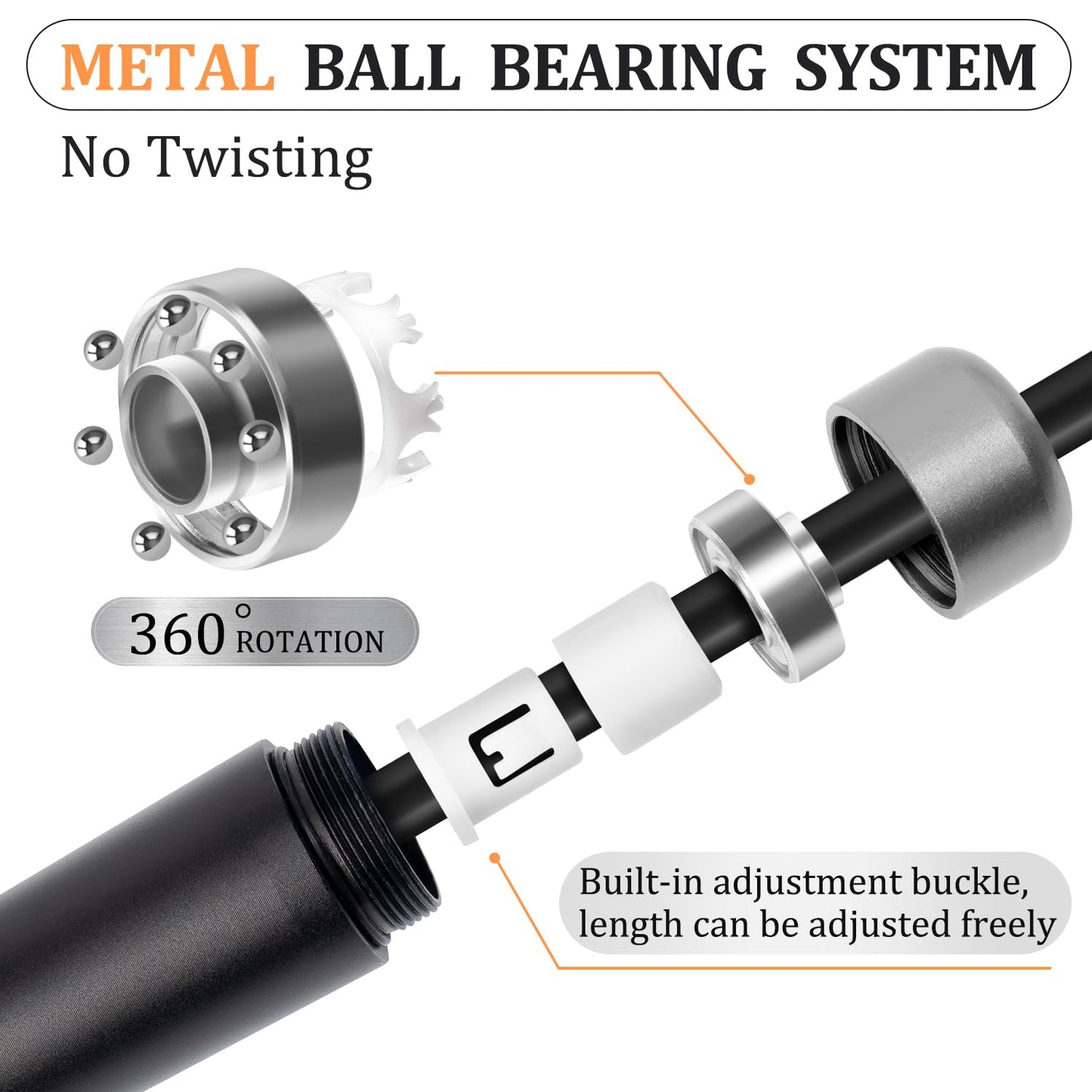 Mangodan 1LB Weighted Jump Ropes for fitness Women Men, Tangle-Free Ball Bearing Rapid Speed Skipping Jump R